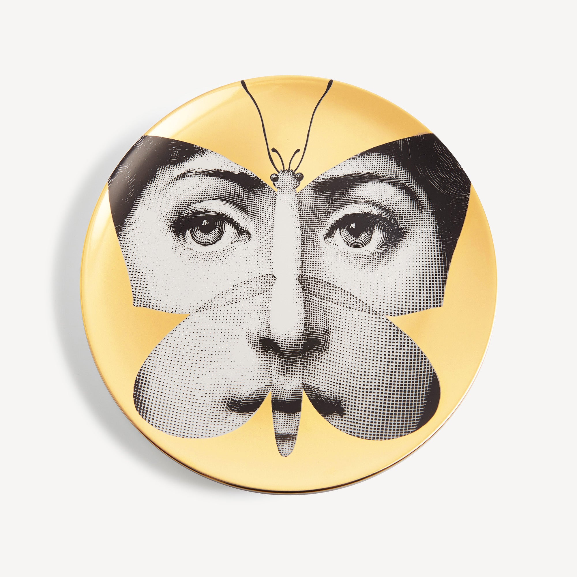 Wall plate Tema e Variazioni n.96 in White/Black/Gold | Fornasetti