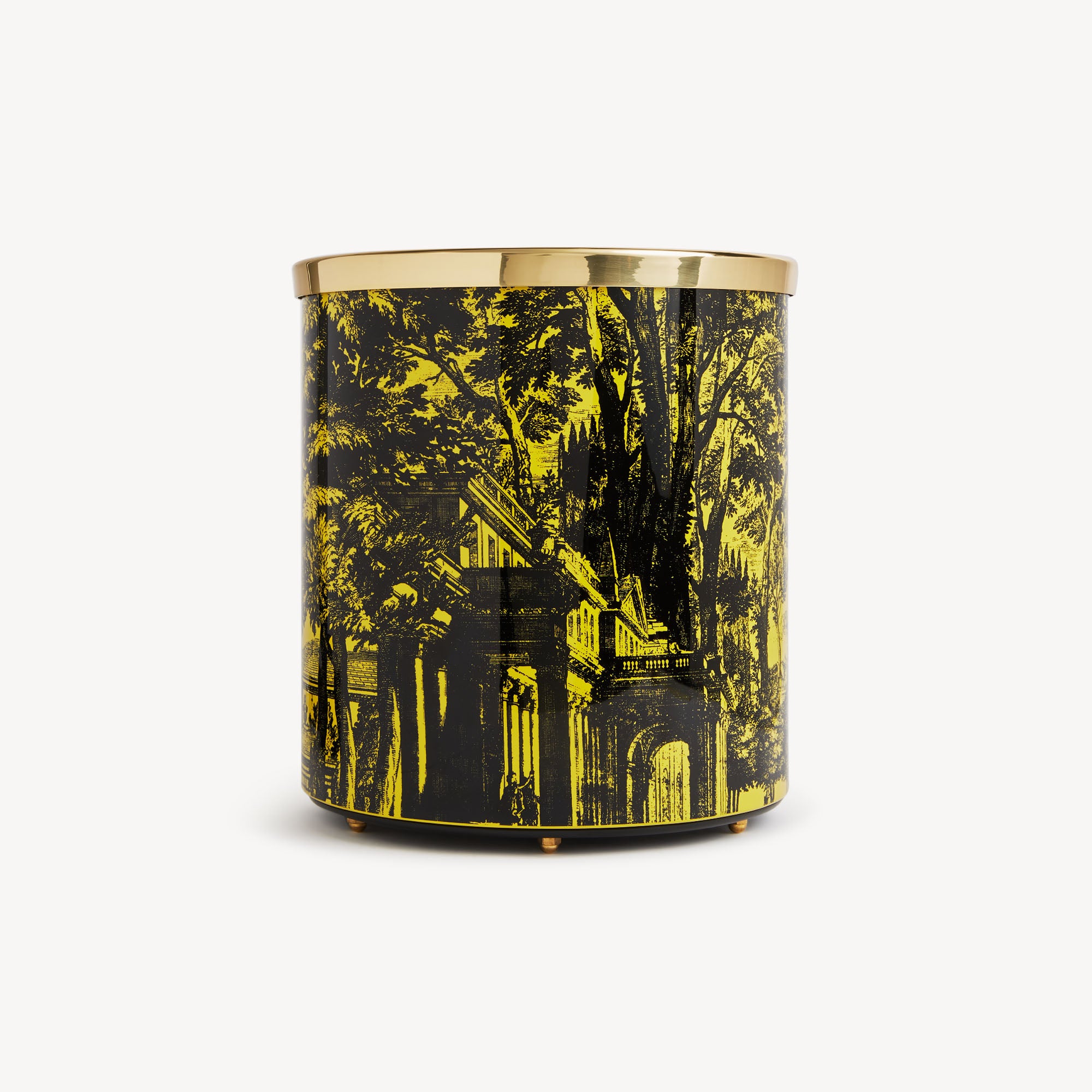 fornasettiの小物入れ Paper basket Giardino Settecentesco in Black/Yellow | Fornasetti