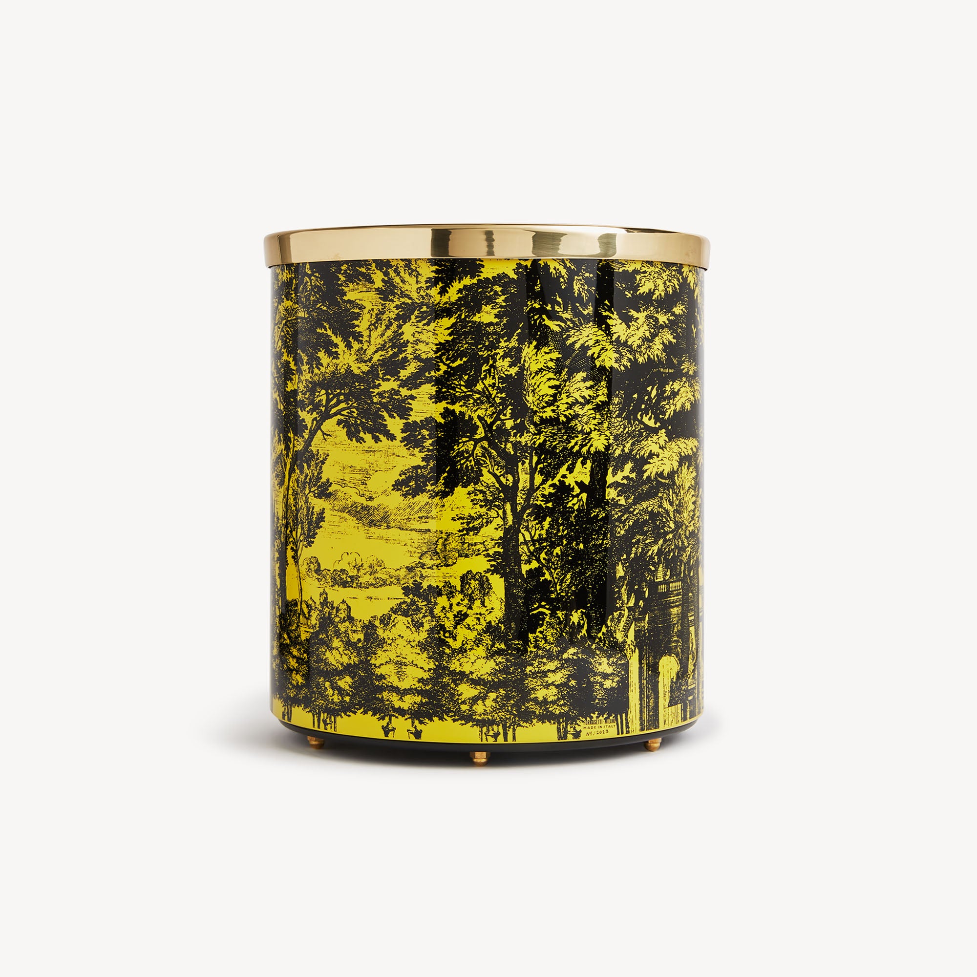 Paper basket Giardino Settecentesco in Black/Yellow | Fornasetti