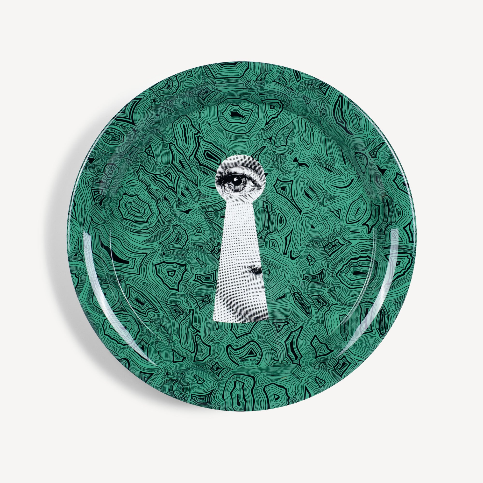 Vassoio Serratura su Malachite