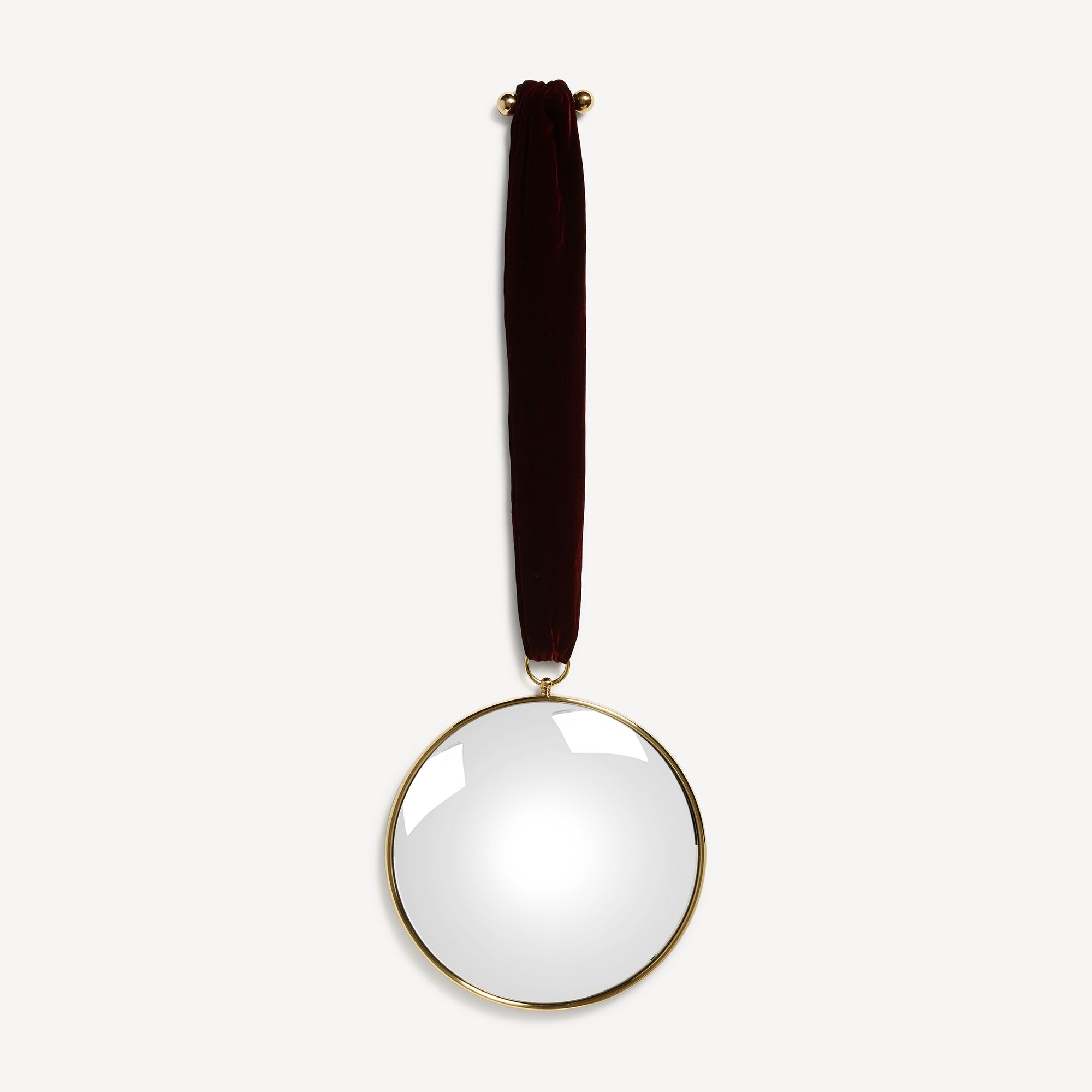 Magic convex mirror with velvet ribbon