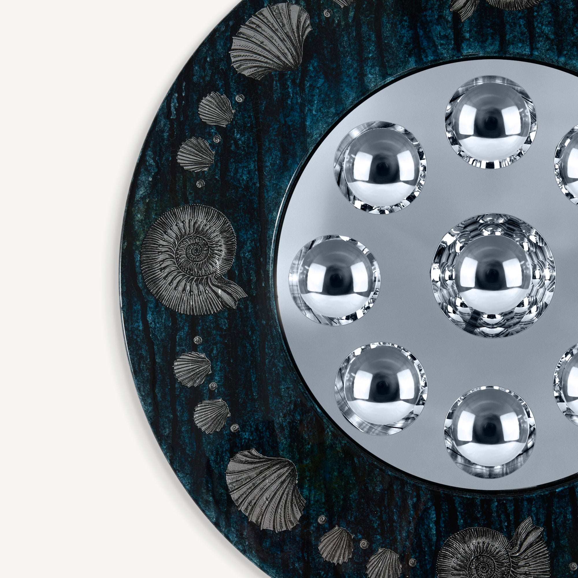 Cornice con specchio a bolle Giro di conchiglie