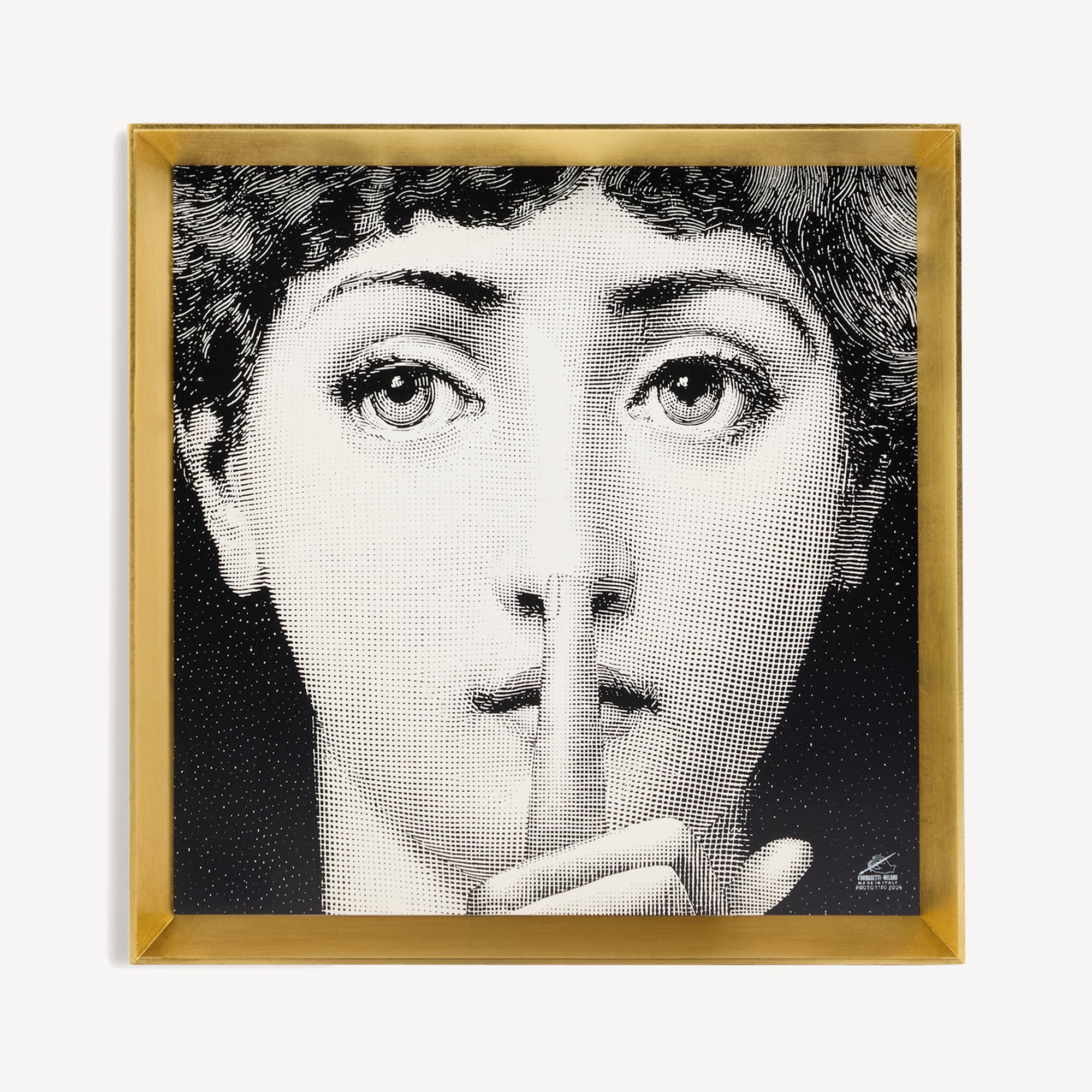 ご確認用　フォルナセッティー Decorative panel Silenzio in White/Black | Fornasetti