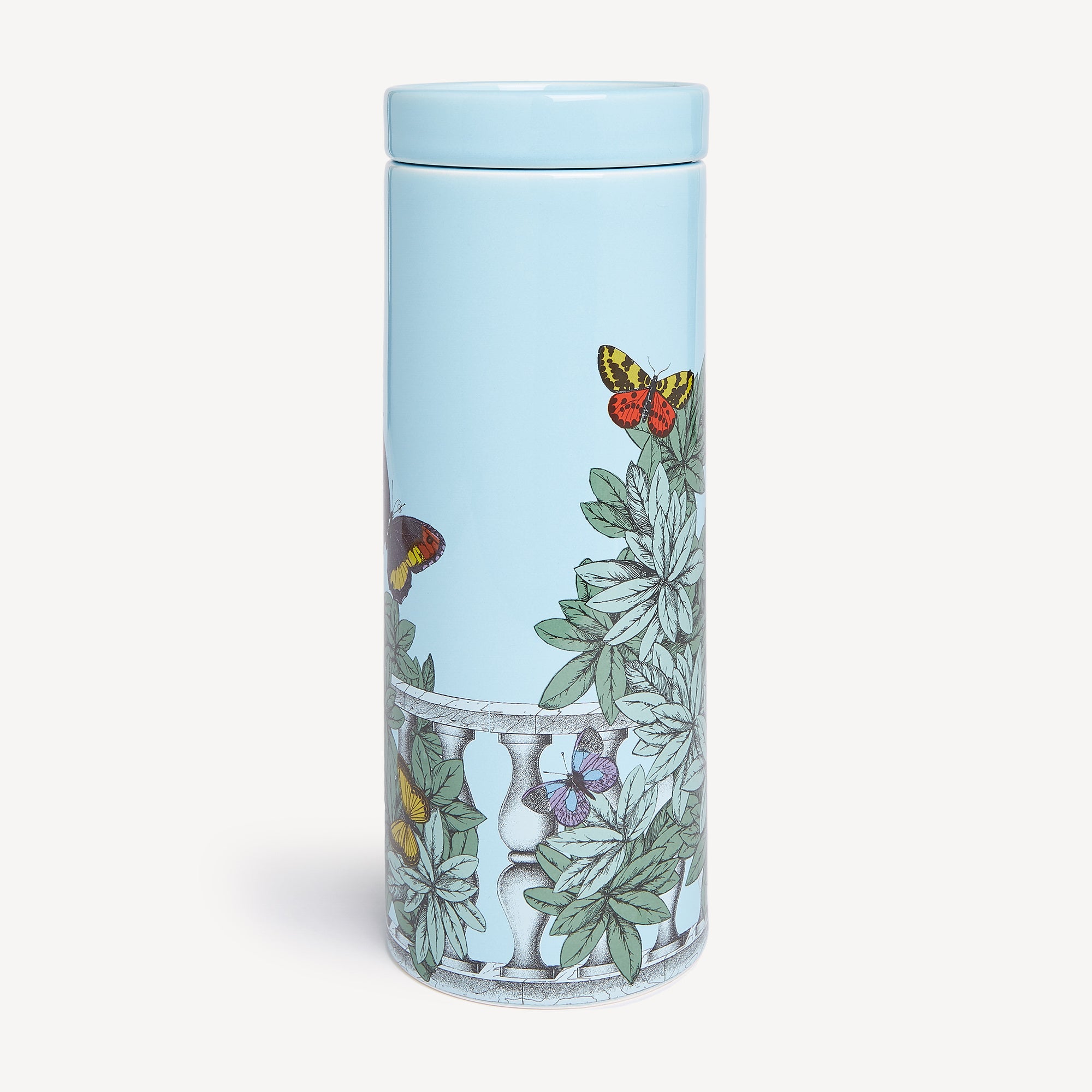 NEL MENTRE Tall scented Candle - Farfalle e balaustra Décor - Giardino Segreto Fragrance