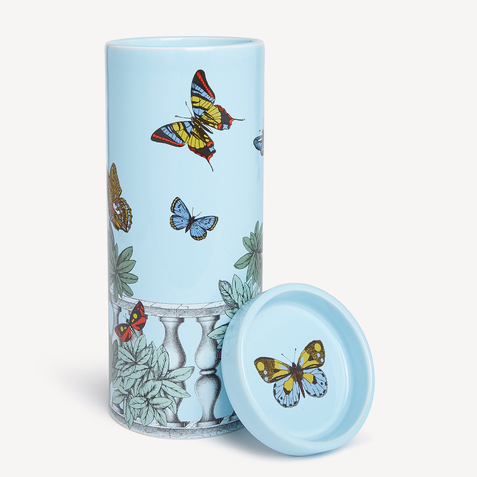 NEL MENTRE Tall scented Candle - Farfalle e balaustra Décor - Giardino Segreto Fragrance