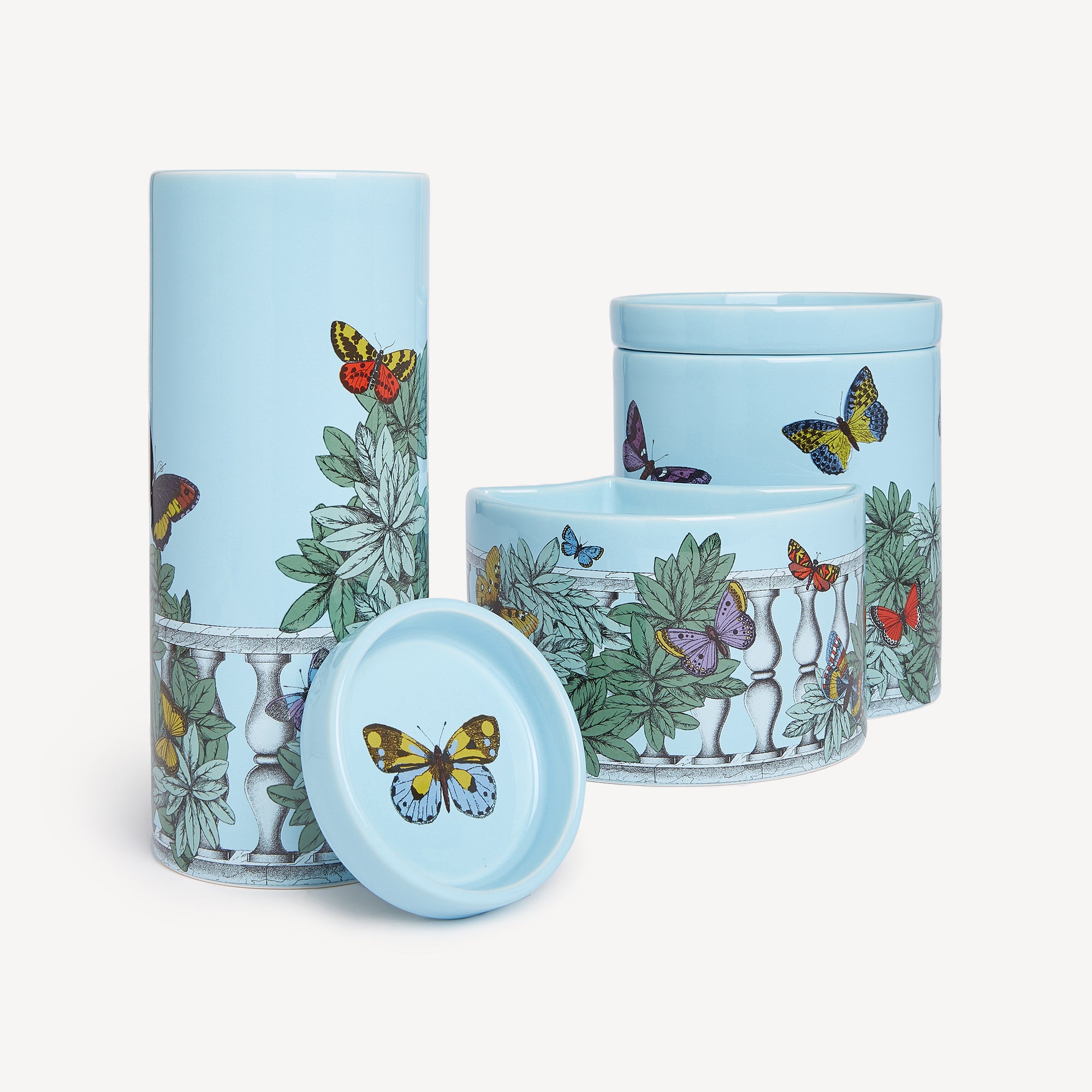 NEL MENTRE Set of three scented Candles - Farfalle e balaustra Décor - Giardino Segreto Fragrance