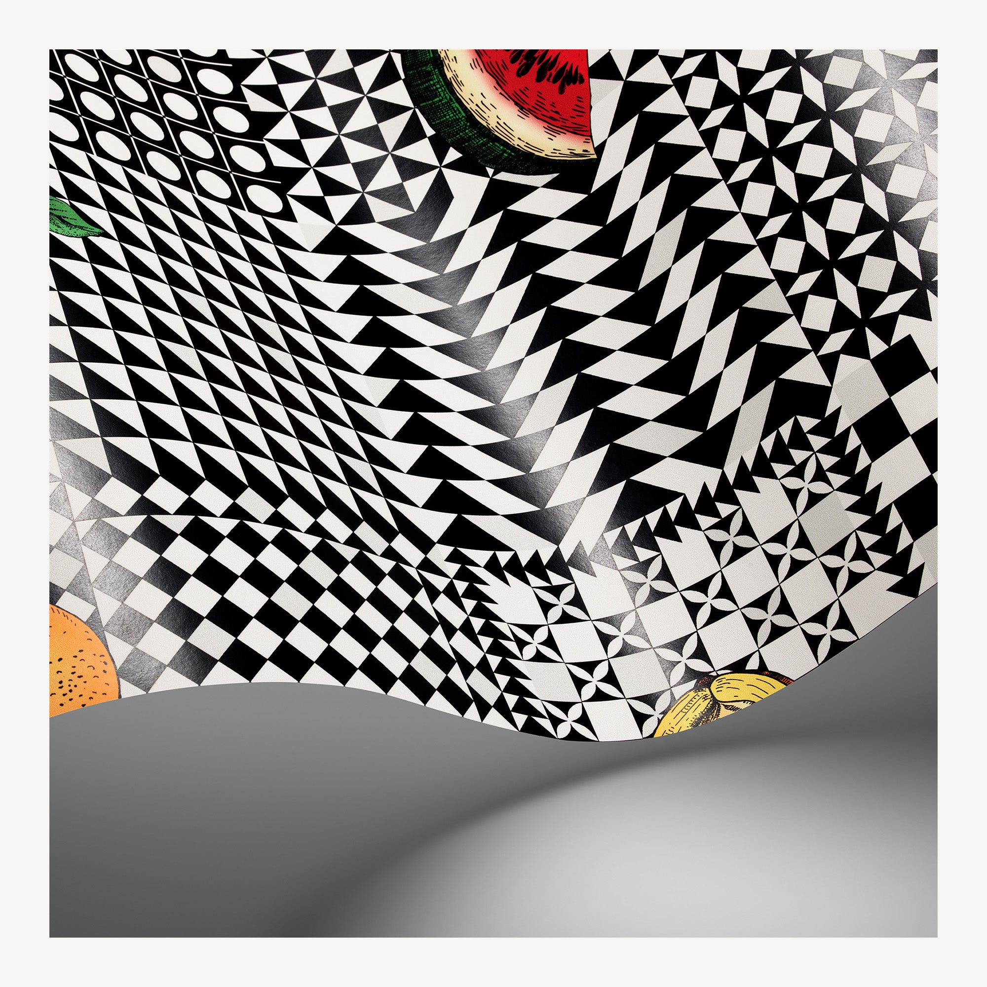 Wallpaper Frutta e Geometrico