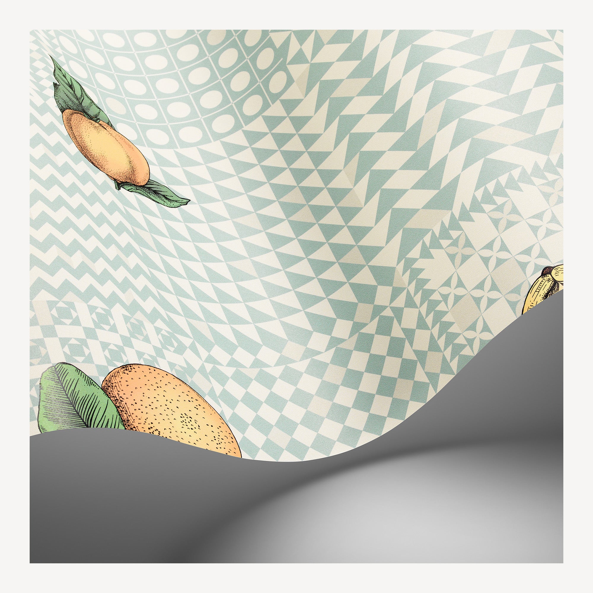 Wallpaper Frutta e Geometrico