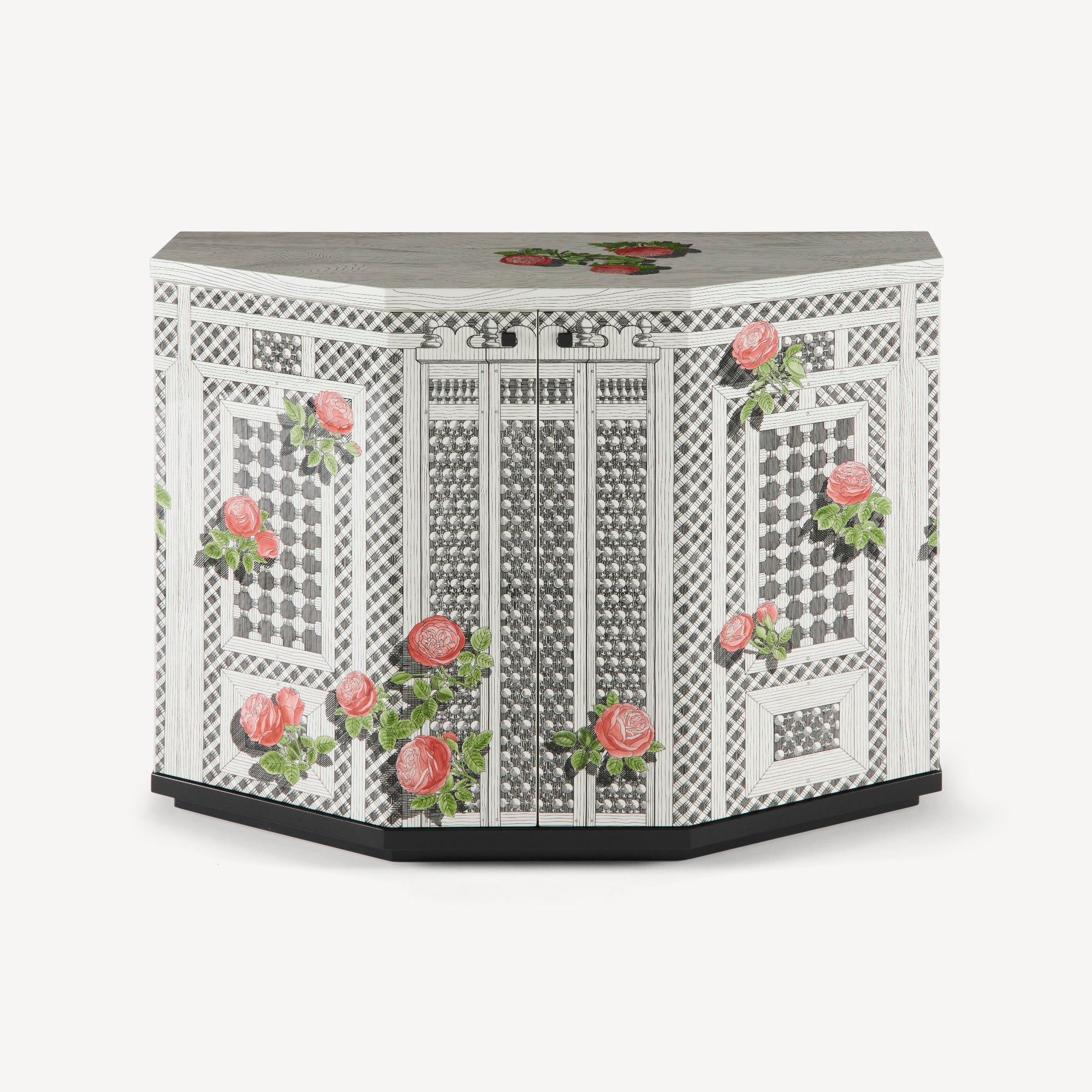 Small cabinet polyhedric Musciarabia con rose