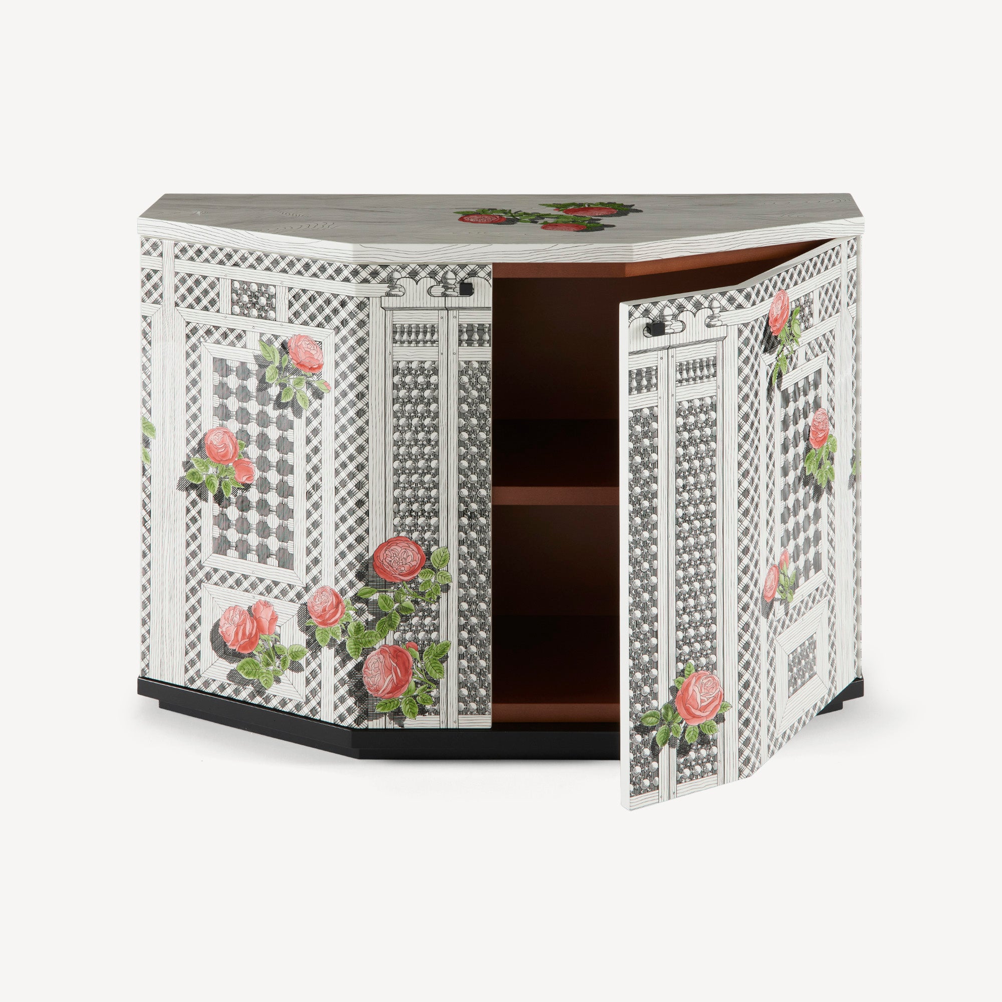 Small cabinet polyhedric Musciarabia con rose