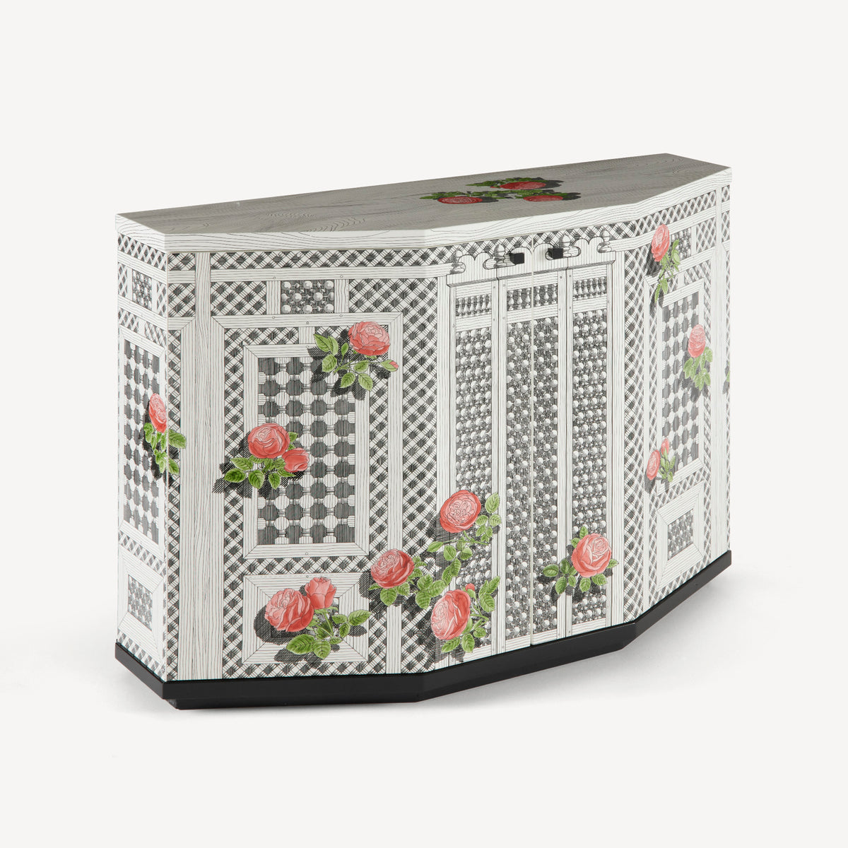 Small cabinet polyhedric Musciarabia con rose