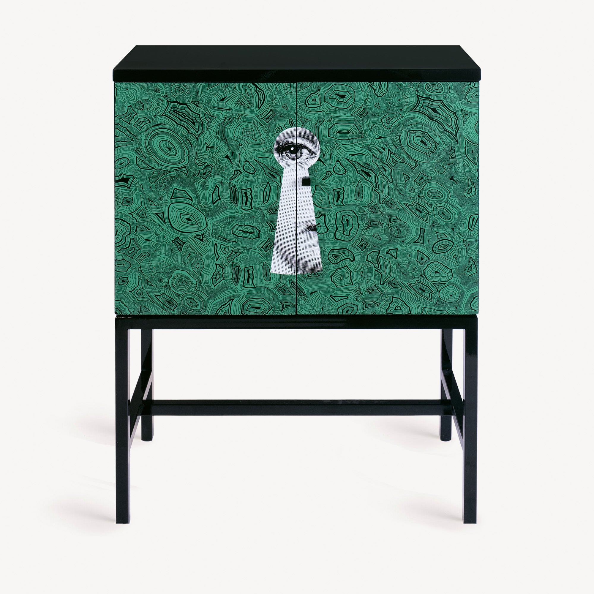 Raised small sideboard Serratura su Malachite