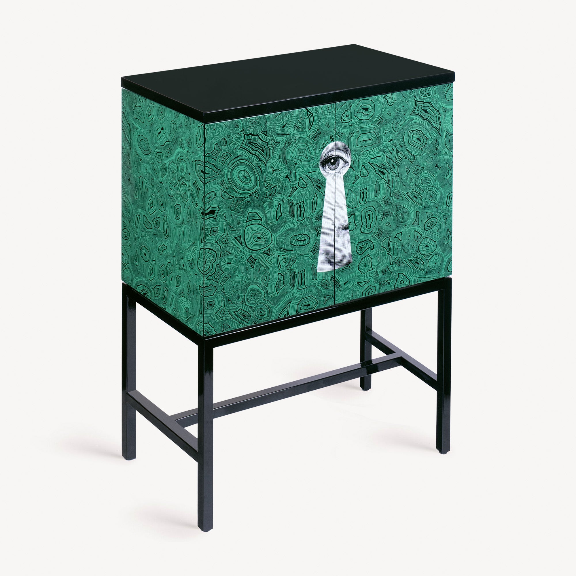 Raised small sideboard Serratura su Malachite