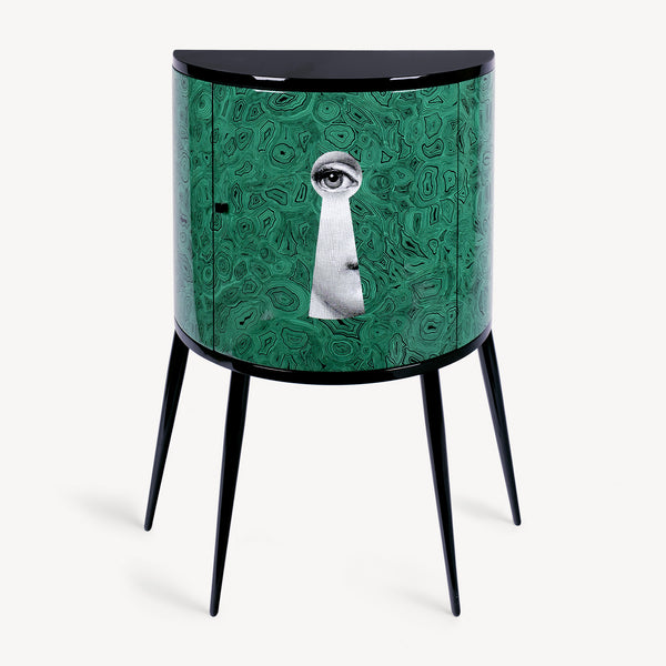 Console Serratura su Malachite in White/Black/Green | Fornasetti