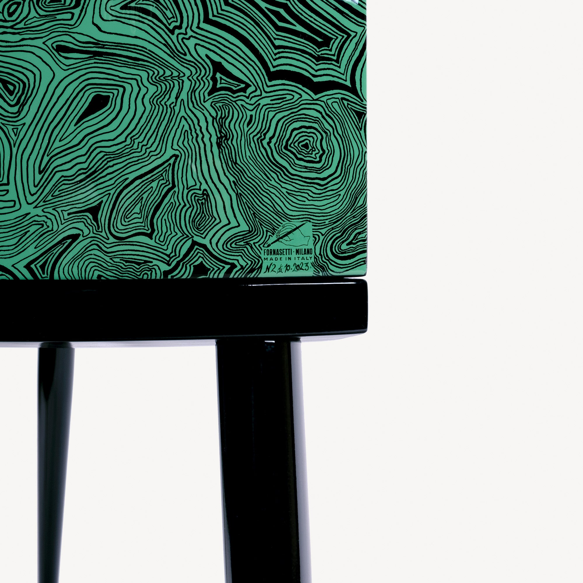 Console Serratura su Malachite in White/Black/Green | Fornasetti