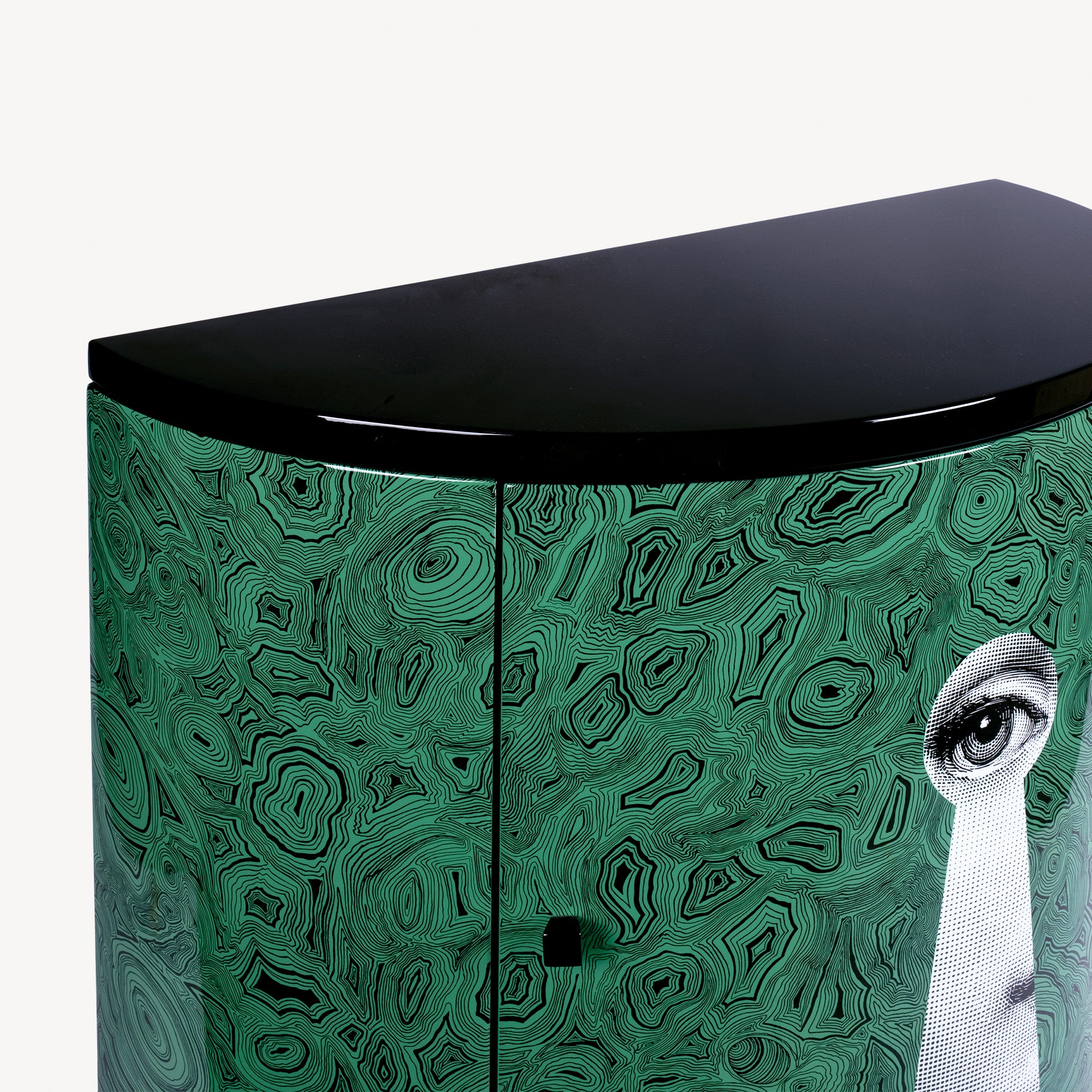 Console Serratura su Malachite in White/Black/Green | Fornasetti