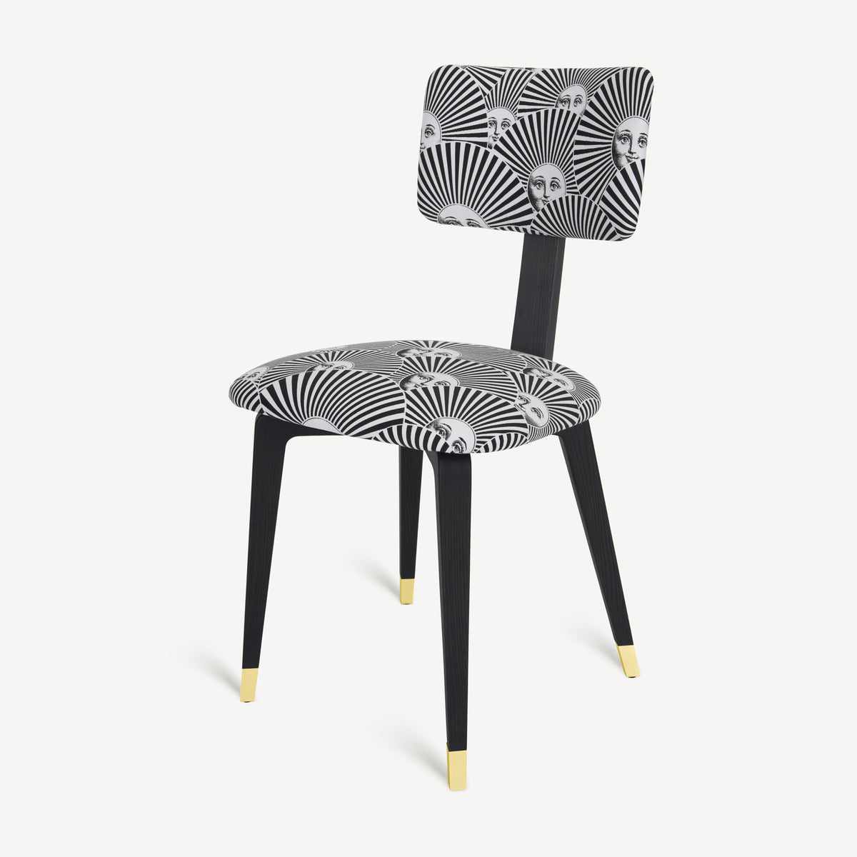 Chair angled view showing seat and back with same pattern