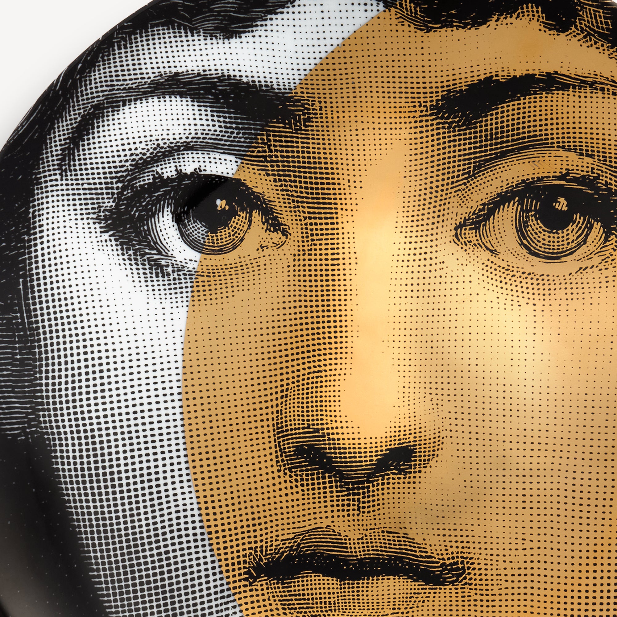 Set of 8 plates Fasi lunari in White/Black/Gold | Fornasetti