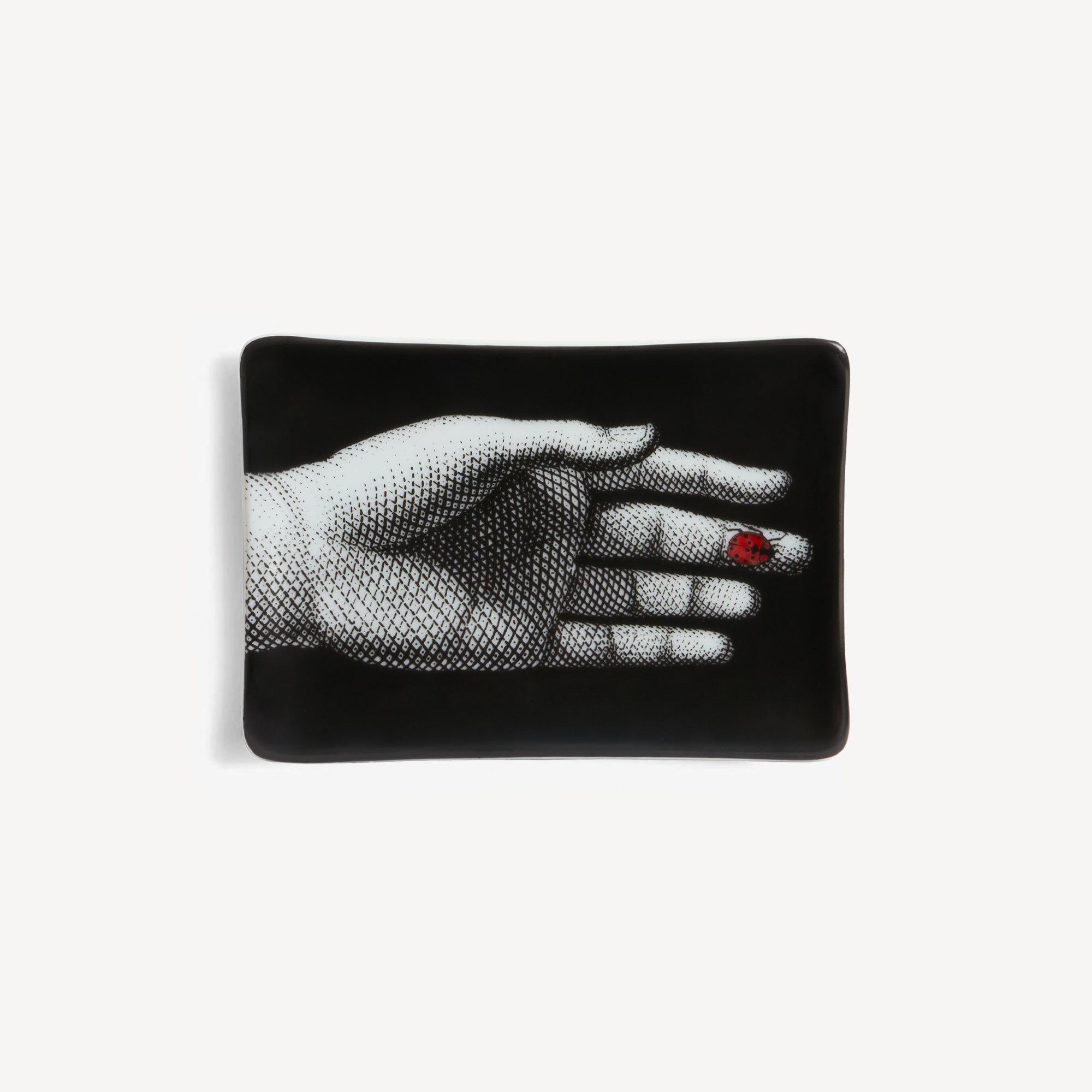 Mano with Ladybird ashtray in White/Black/Red | Fornasetti