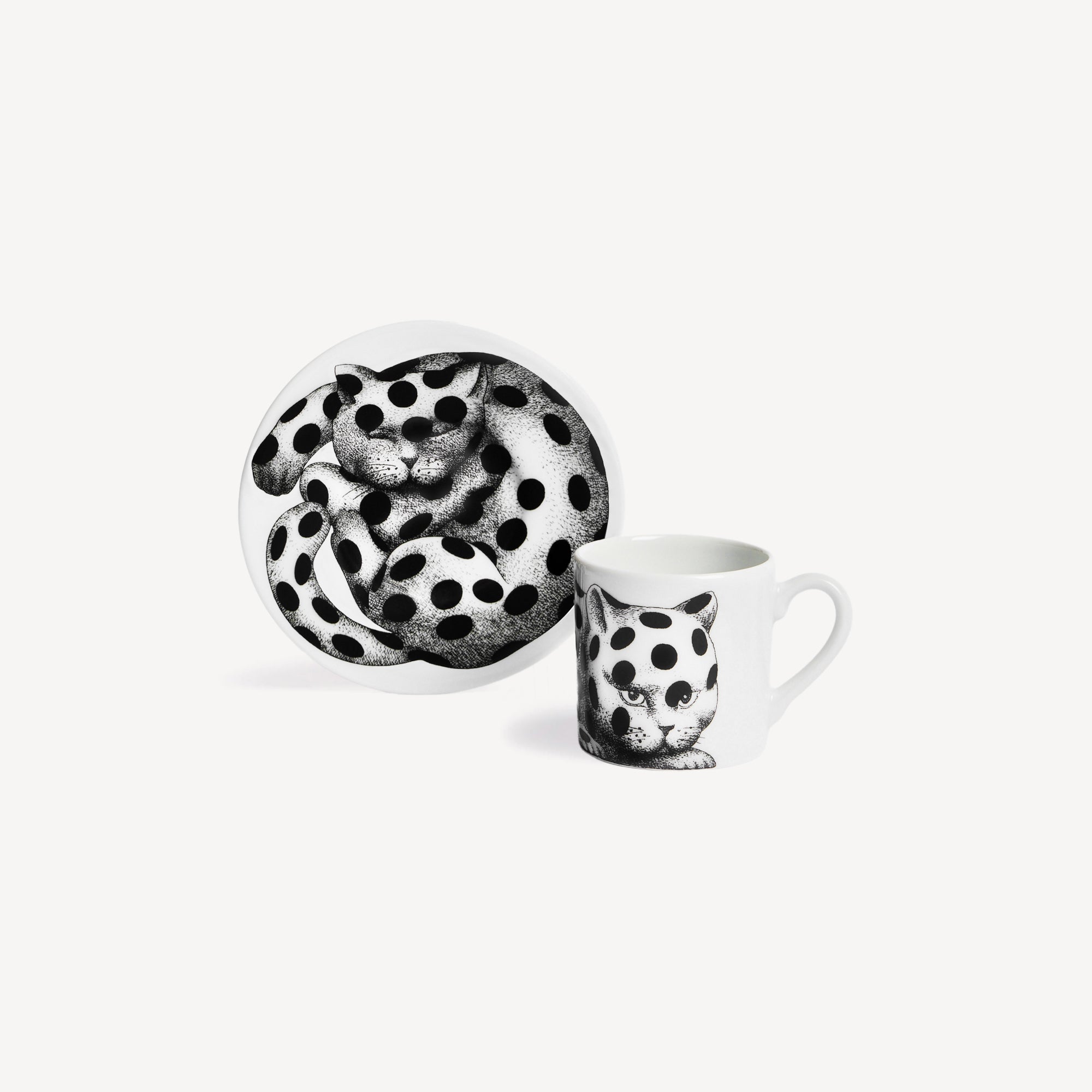 Coffee cup High Fidelity A Pois black/white
