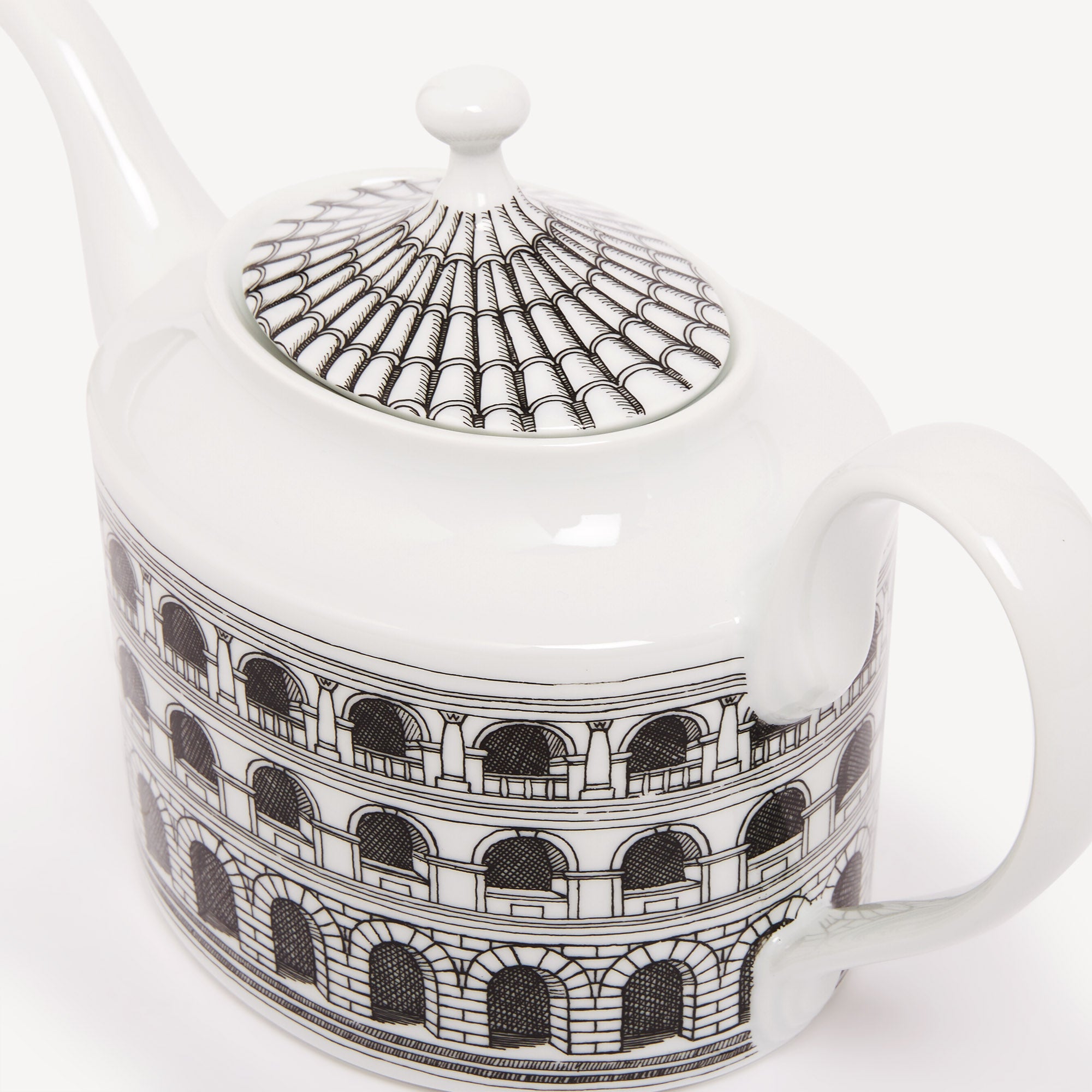 Teapot Architettura in White/Black | Fornasetti® – Fornasetti Store