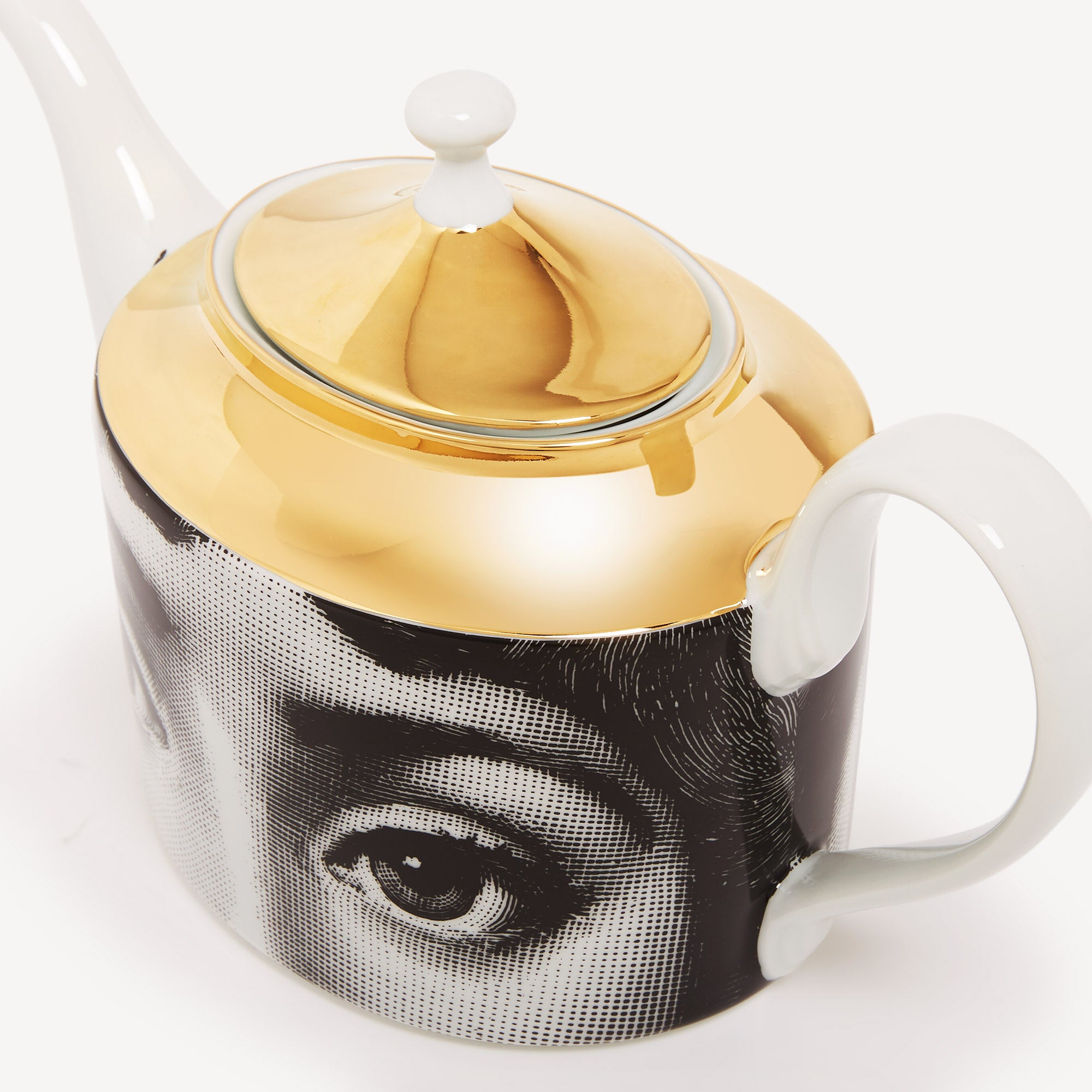 fornasetti ティーポット Teapot Tema e Variazioni in White/Black/Gold | Fornasetti