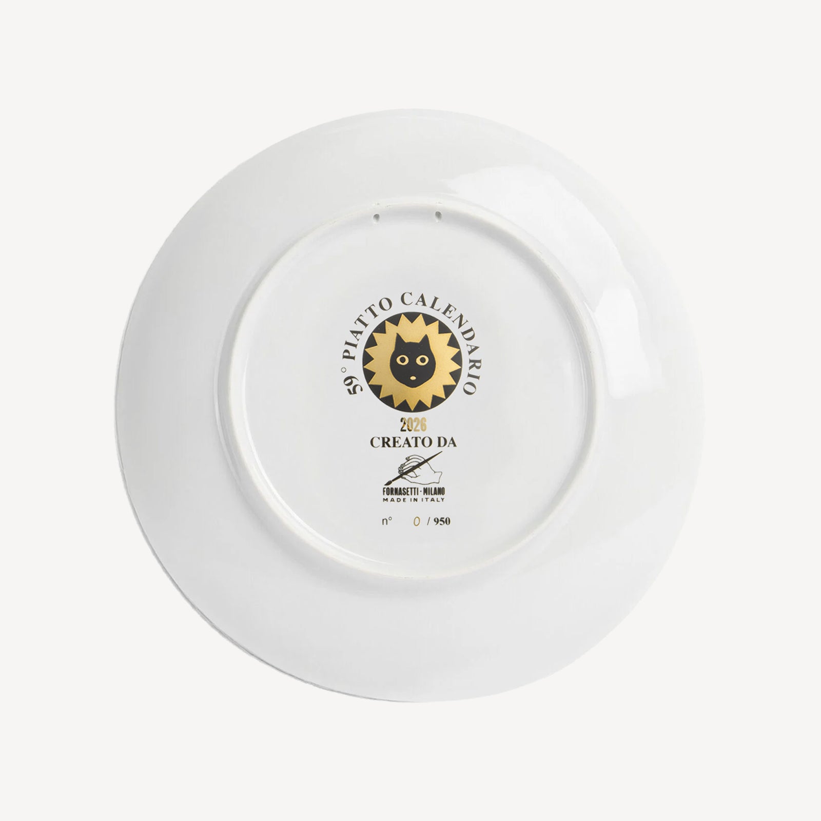 Calendar Plate 2026 in White/Black/Gold | Fornasetti® – Fornasetti