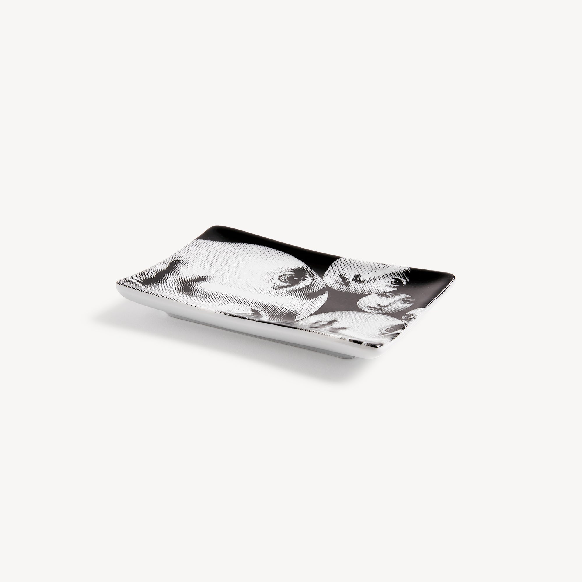 Rectangular ashtray Tema e Variazioni n.242 in White/Black