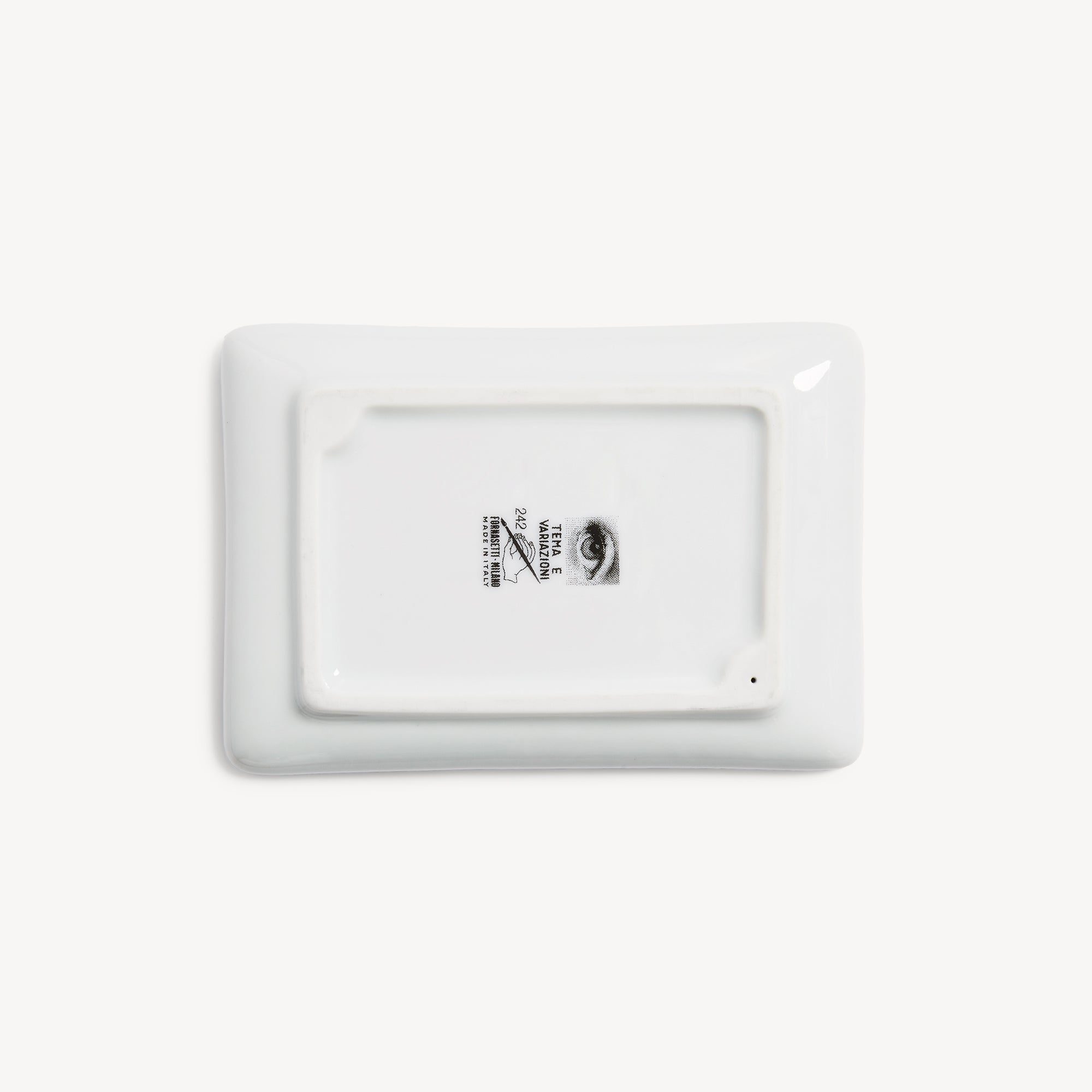 Rectangular ashtray Tema e Variazioni n.242 in White/Black