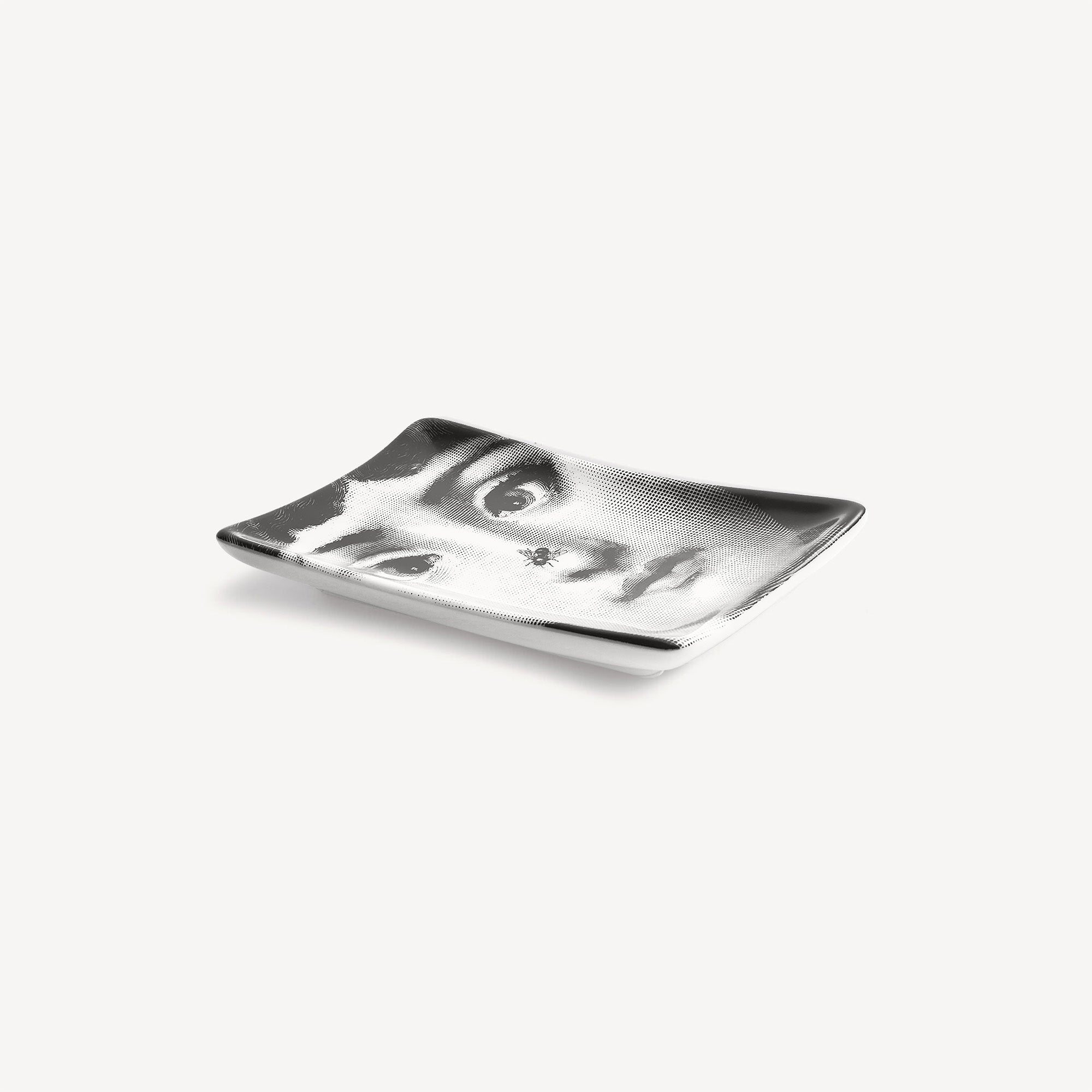 Rectangular ashtray Tema e Variazioni n.363 in White/Black