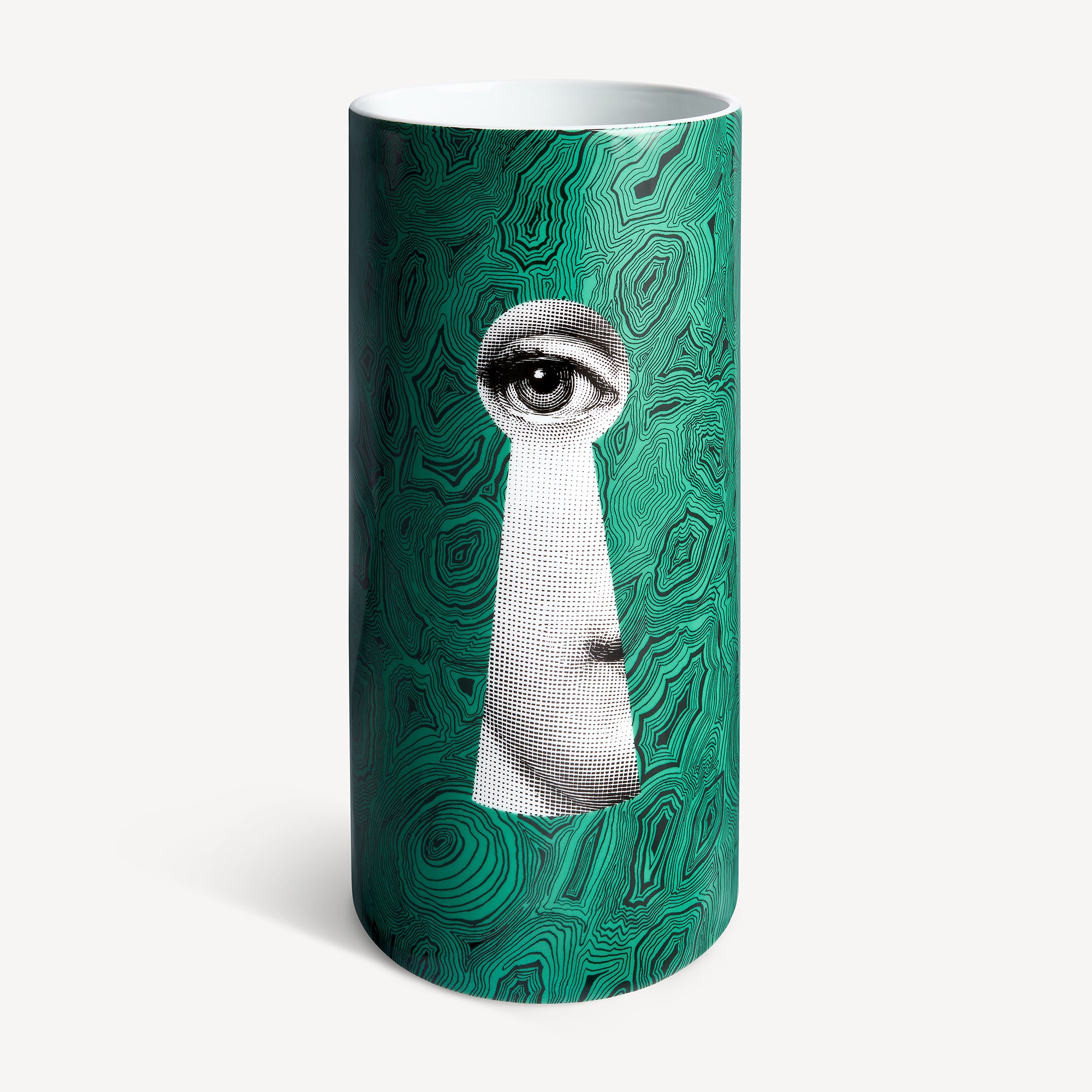 Vase Cylindrique Moyen Serratura su Malachite