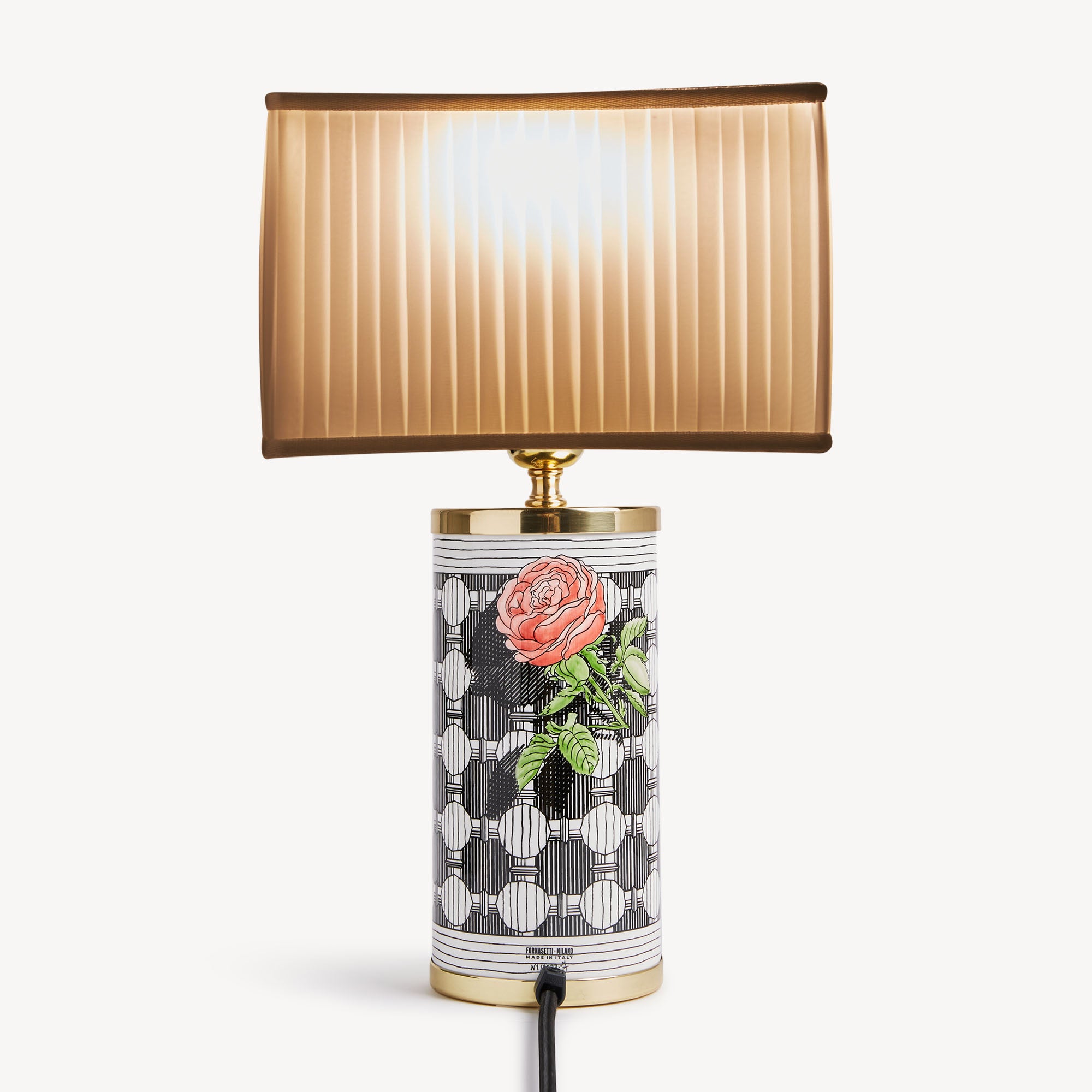 Paralume semicilindrico plissè base lampada piccola