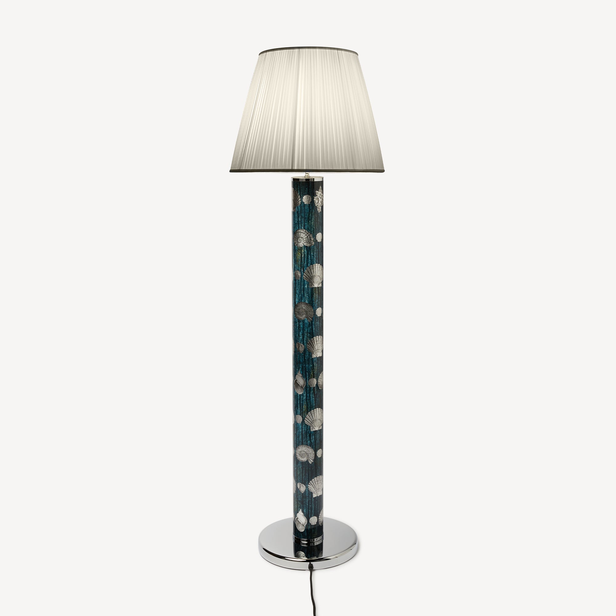 Paralume conico plissè base lampada da terra