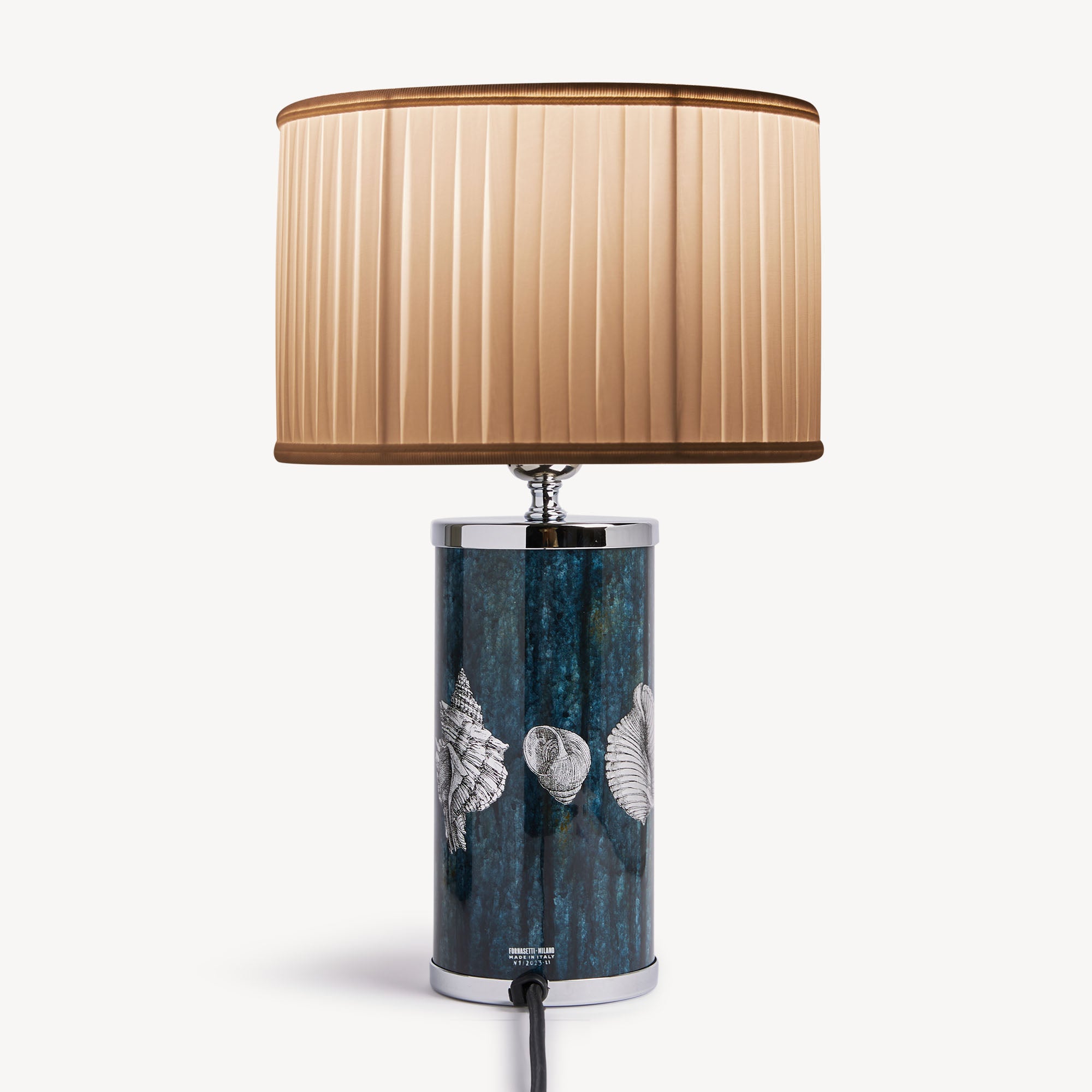 Paralume cilindrico plissè base lampada piccola