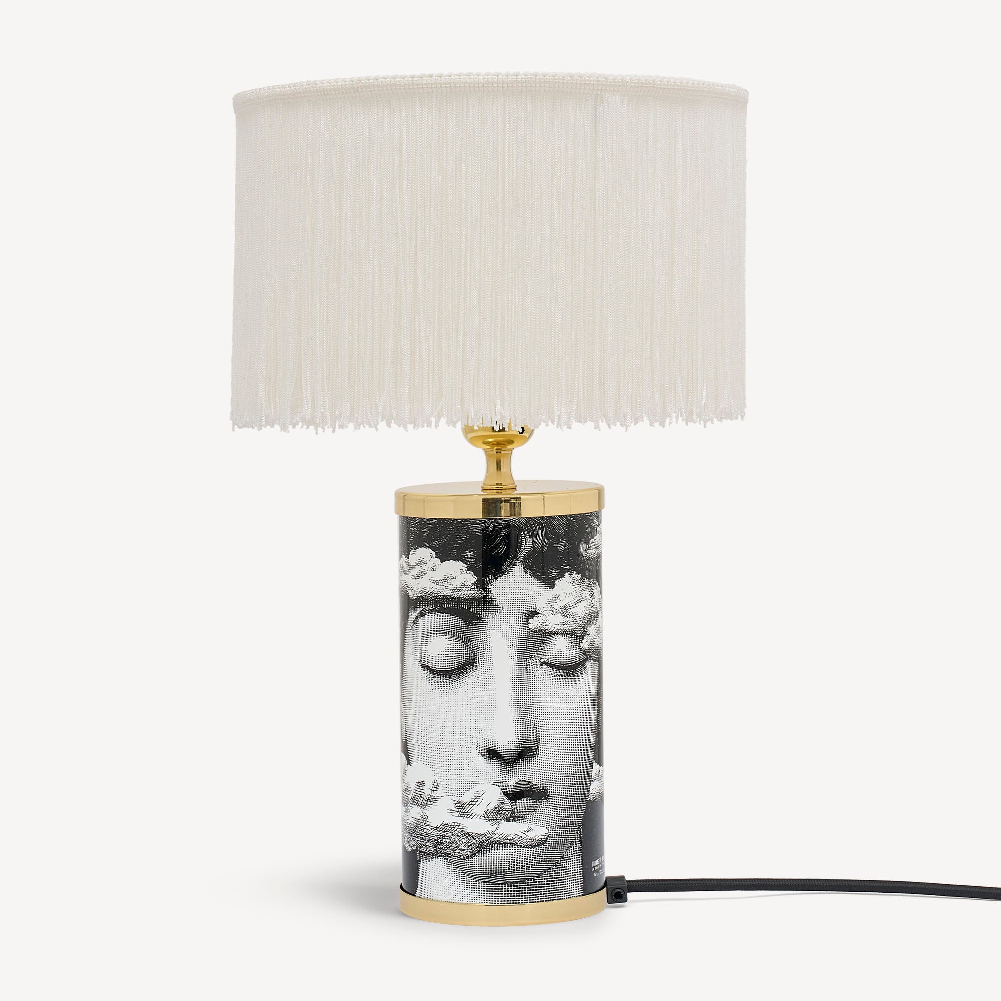 Paralume Frange cilindrico bianco per lampada piccola 