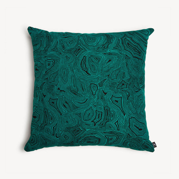 Outdoor cushion Malachite in Green/Black | Fornasetti