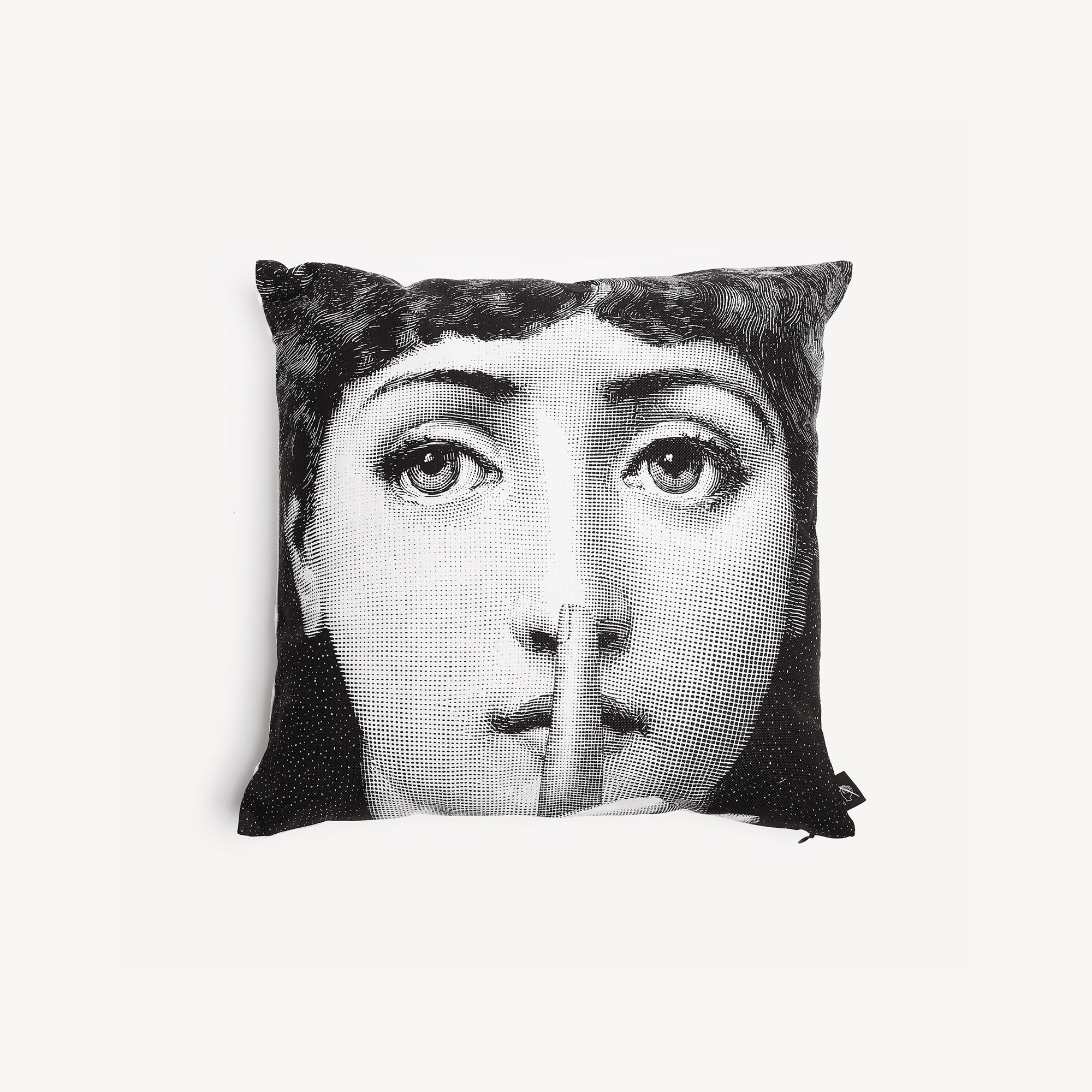 Cuscino Silenzio in Bianco/Nero | Fornasetti® – Fornasetti Store