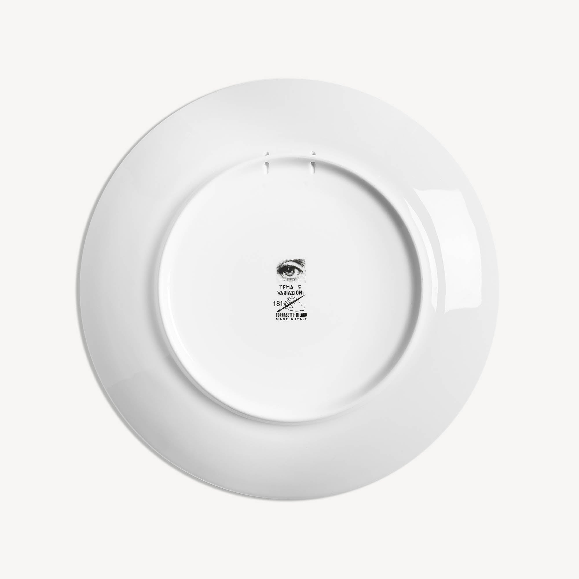 Wall plate Tema e Variazioni n.181 in White/Black | Fornasetti