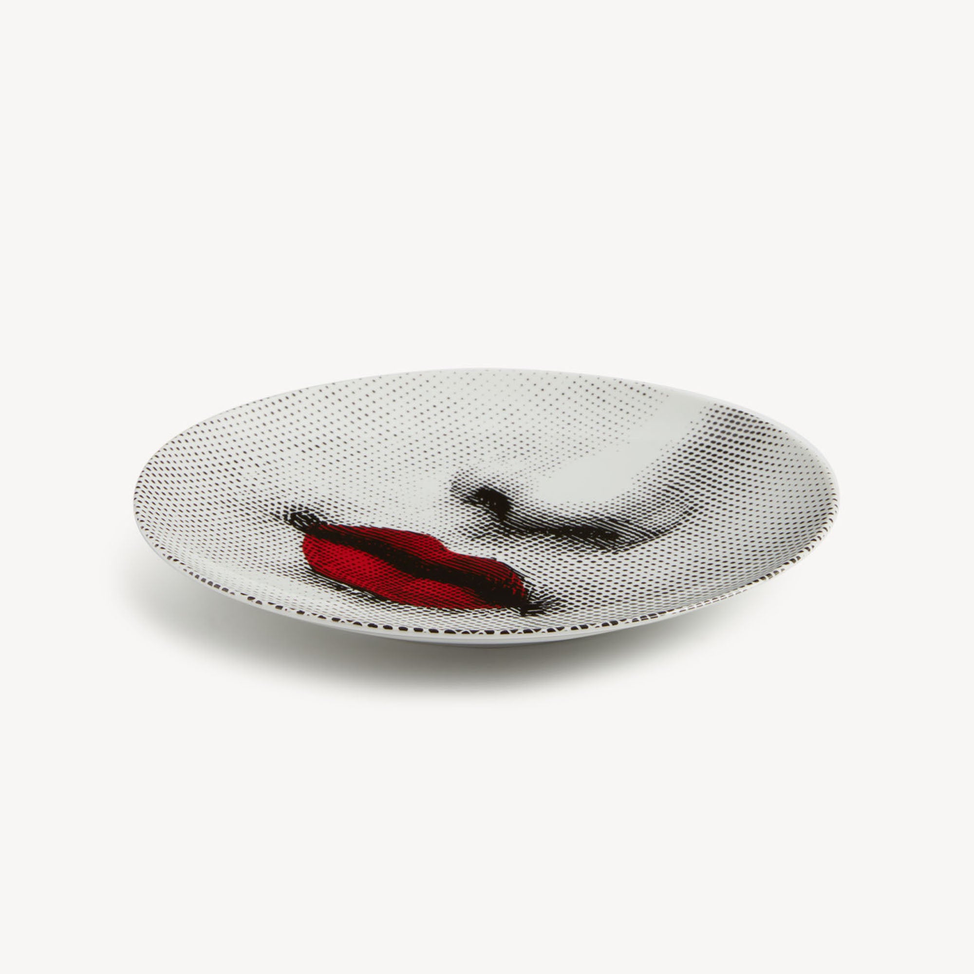 Wall Plate Red Lips - Tema e Variazioni n.397 in White/Black/Red
