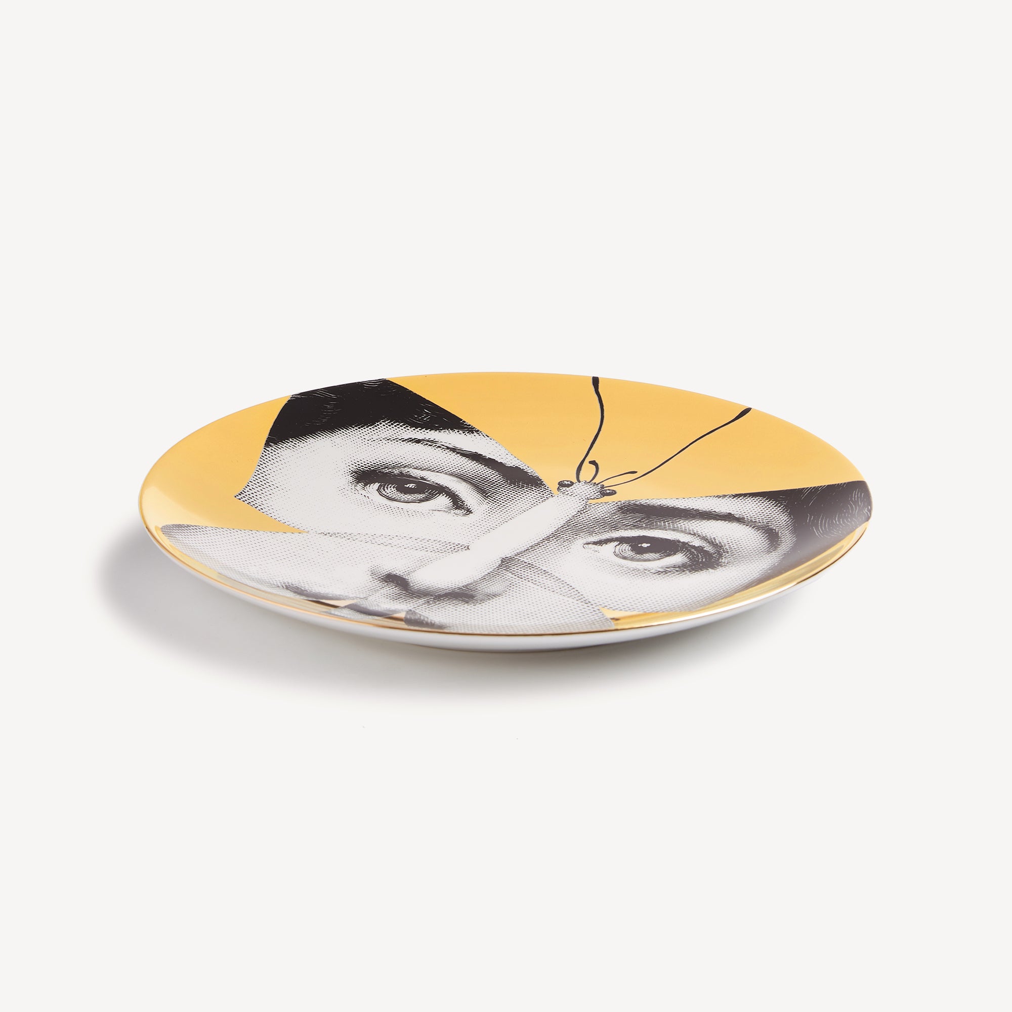 Wall plate Tema e Variazioni n.96 in White/Black/Gold | Fornasetti