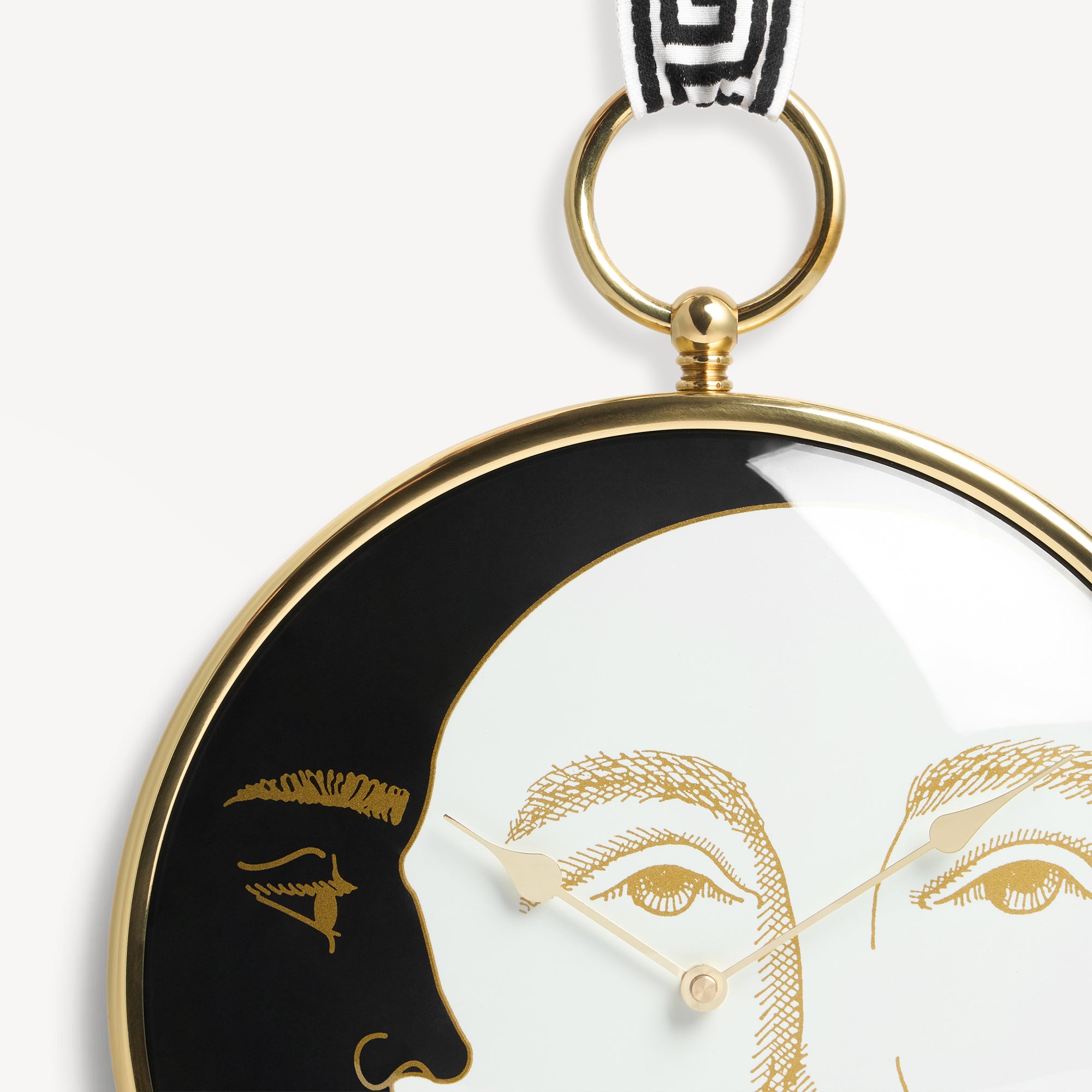 Suspended wall clock Giorno e Notte with ribbon