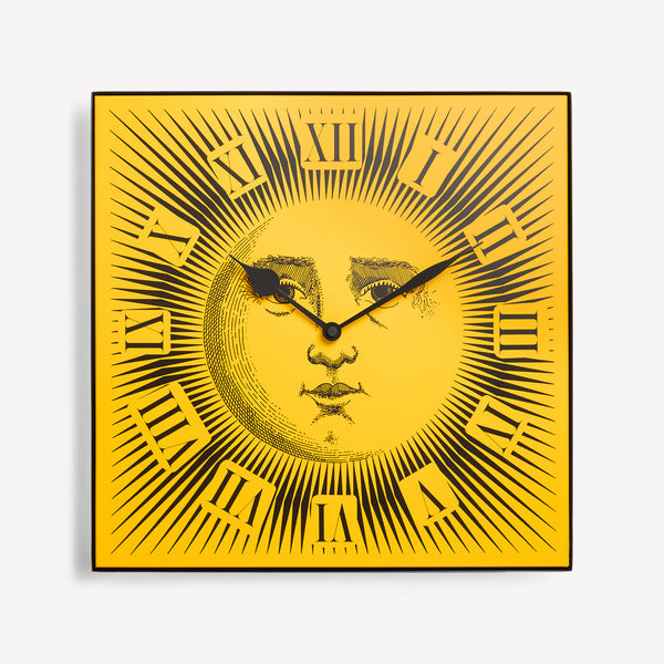 Wall clock Sole in Yellow/Black | Fornasetti® – Fornasetti Store