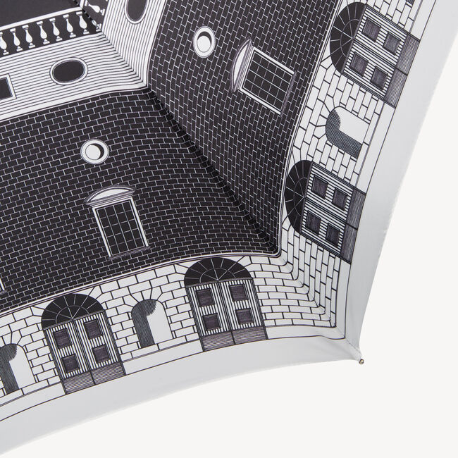 Shop Fornasetti Folding Umbrella Architettura In White/black
