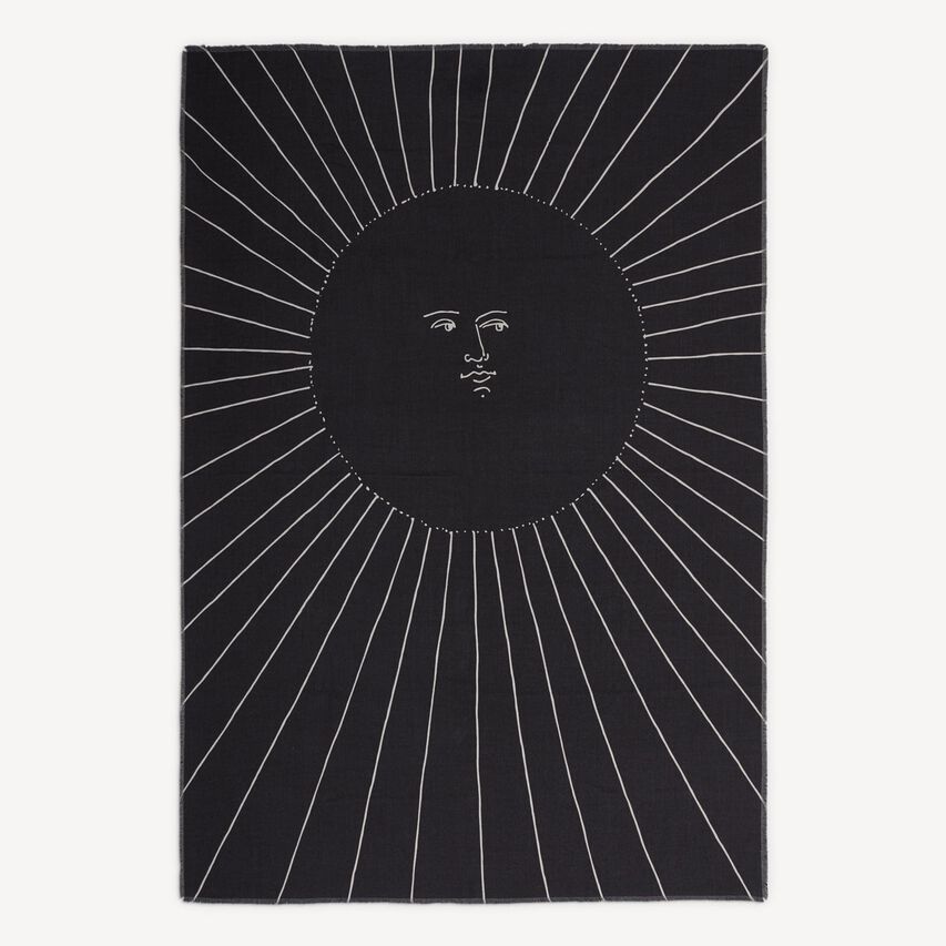 FORNASETTI Plaid Solitudine White/Black PLDY003FOR20BIA