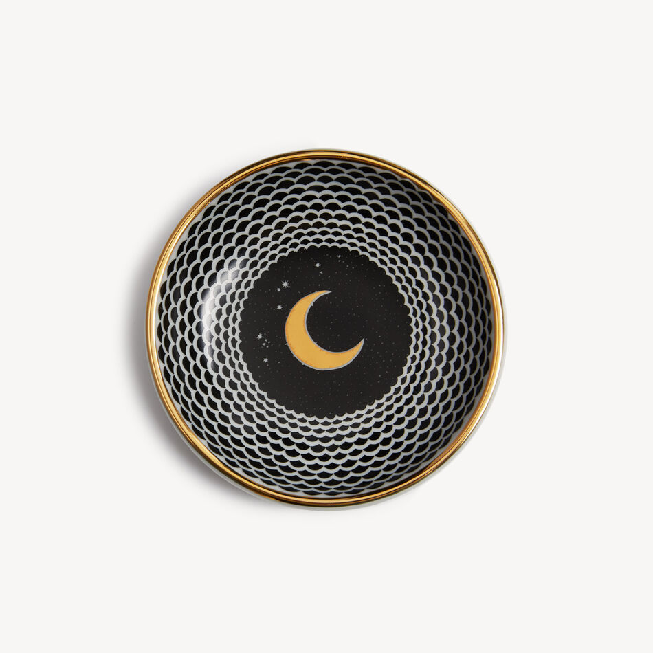 FORNASETTI Ashtray Lunocentrica White/Black/Gold P23Z578FOR23ORO