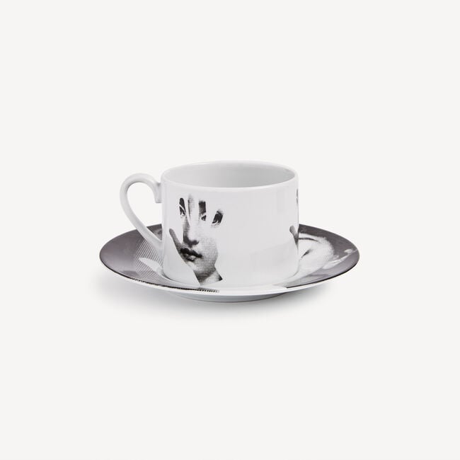 Shop Fornasetti Tea Cup Tema E Variazioni Mano In White/black
