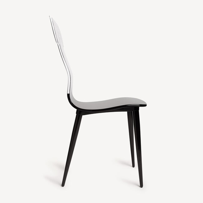 Shop Fornasetti Chair Capitello Jonico In White/black