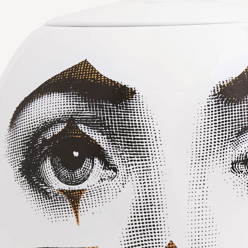 FORNASETTI Vase Clown White/Black/Gold FOR10482FOR21ORO