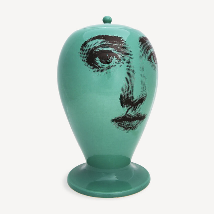 FORNASETTI Vase Buongiorno/Buonanotte Green/Black FOR10567FOR22VER