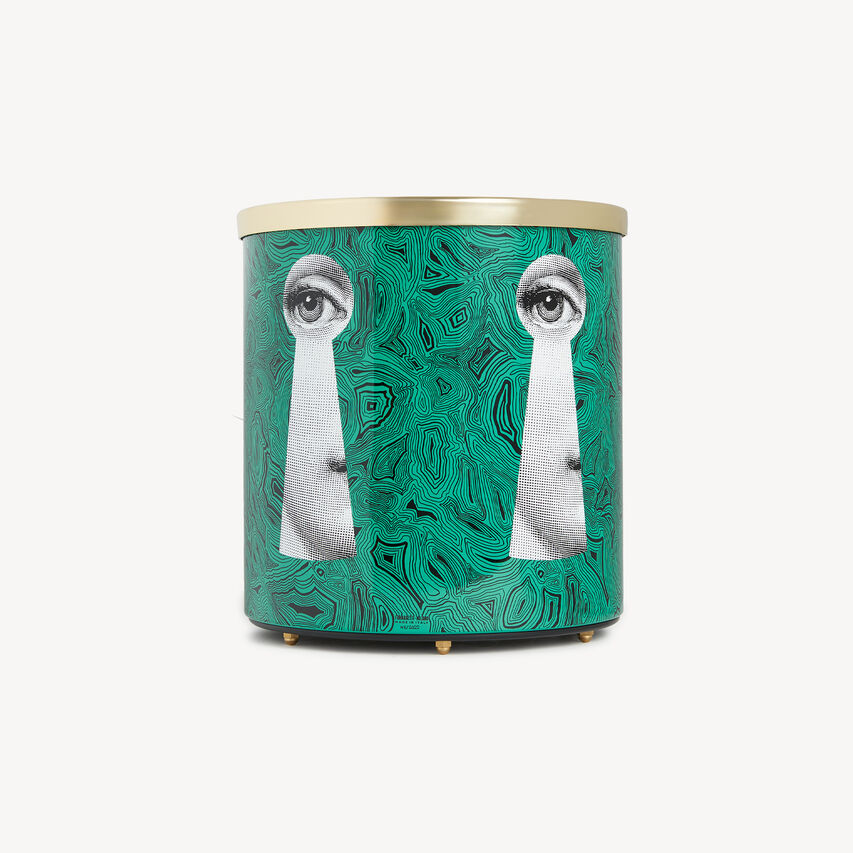 FORNASETTI Paper basket Serratura su Malachite Green/White/Black C11Y104FOR24VER